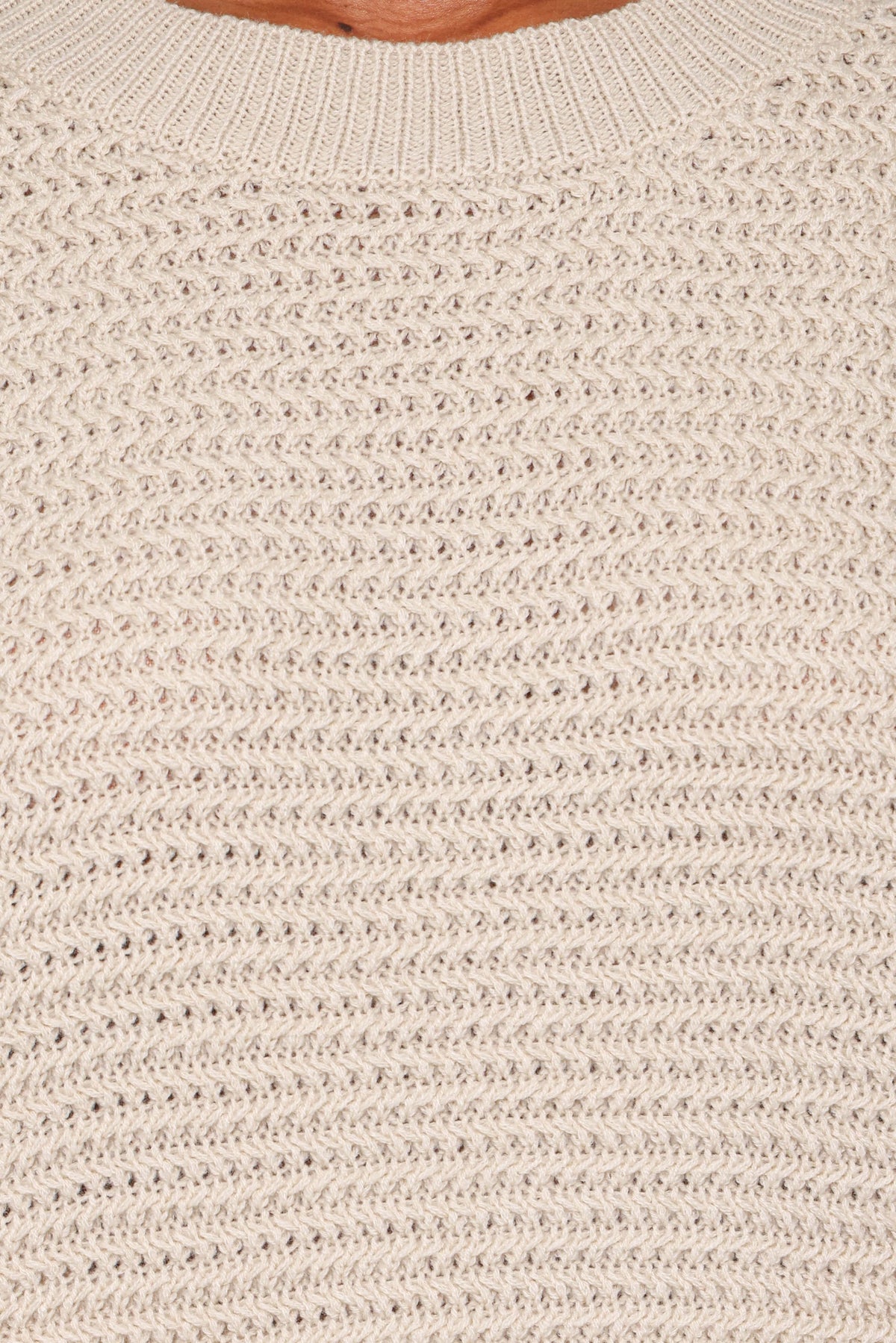 Melane Open Stitch Sweater in Beige – view 7 of 7
