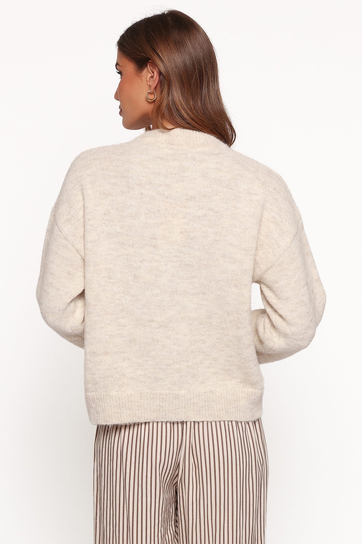 Rita Tie Cardigan in Beige Marle – view 4 of 8