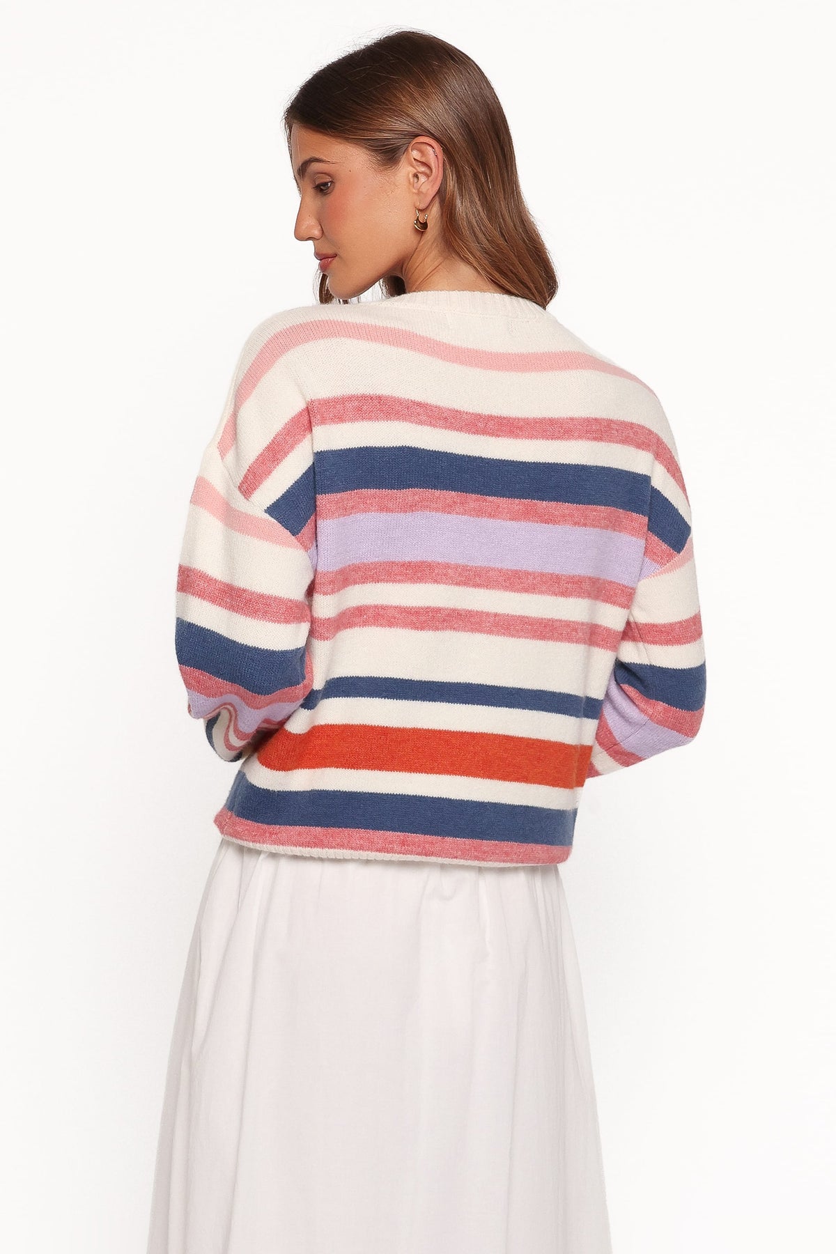 Saski Knit Sweater in Cream Multi Stripe – view 5 of 6
