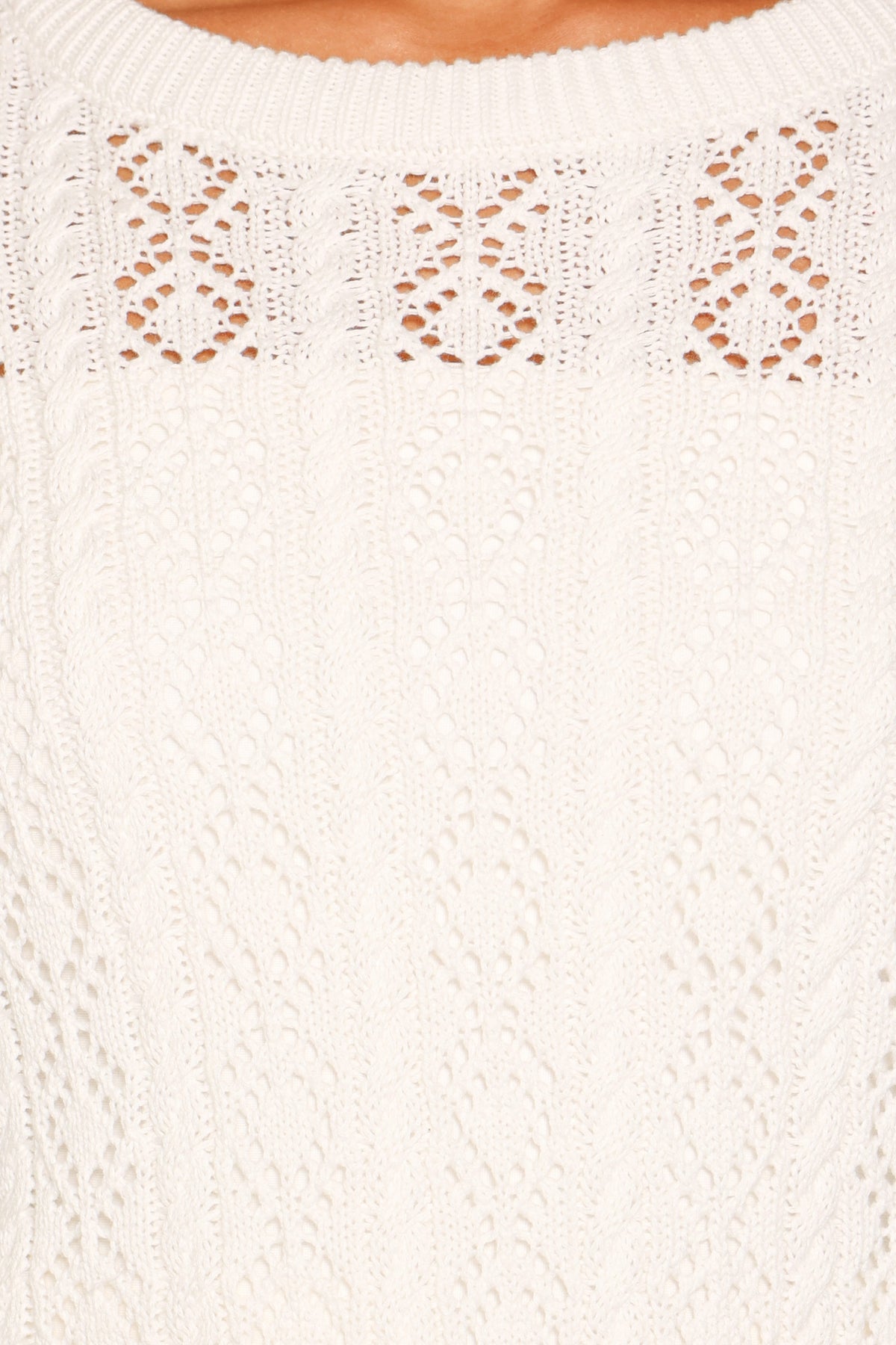 Tyler Pointelle Sweater in White – view 6 of 6