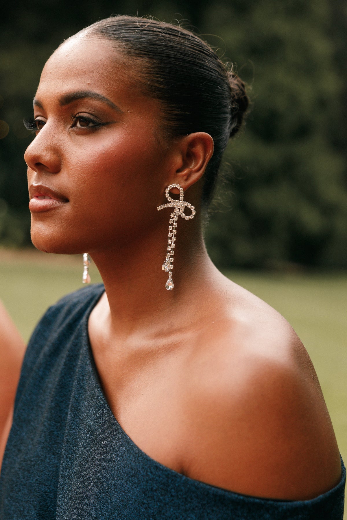 Ainsley Bow Earrings in Silver – view 1 of 3