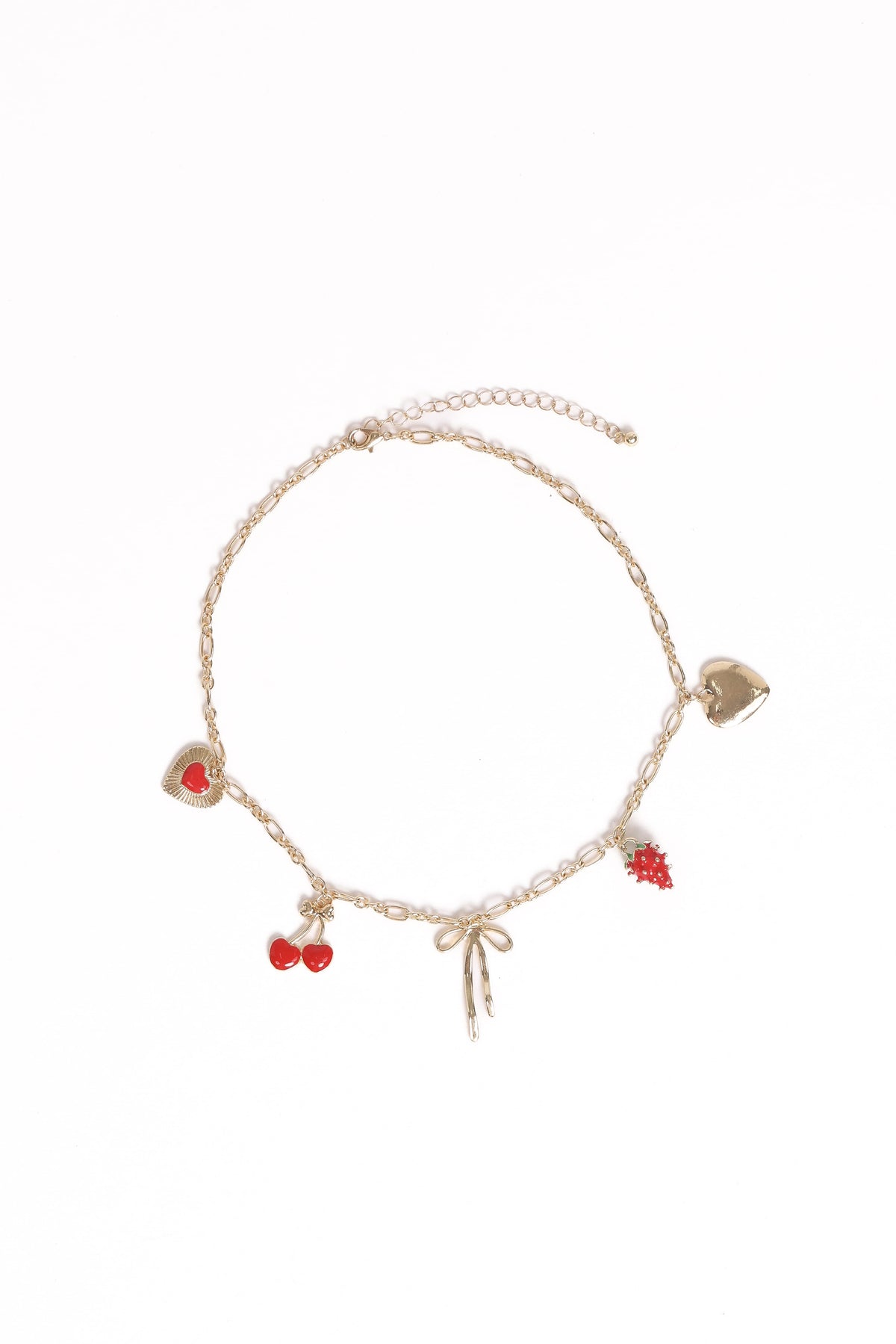 Alyssa Charm Necklace in Gold/Red – view 3 of 4