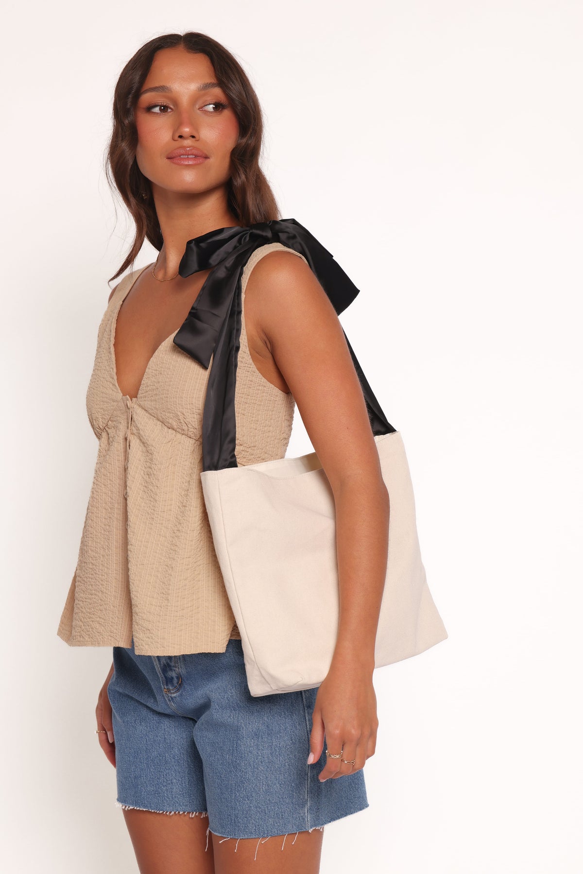 Amity Bow Bag in White – view 1 of 2