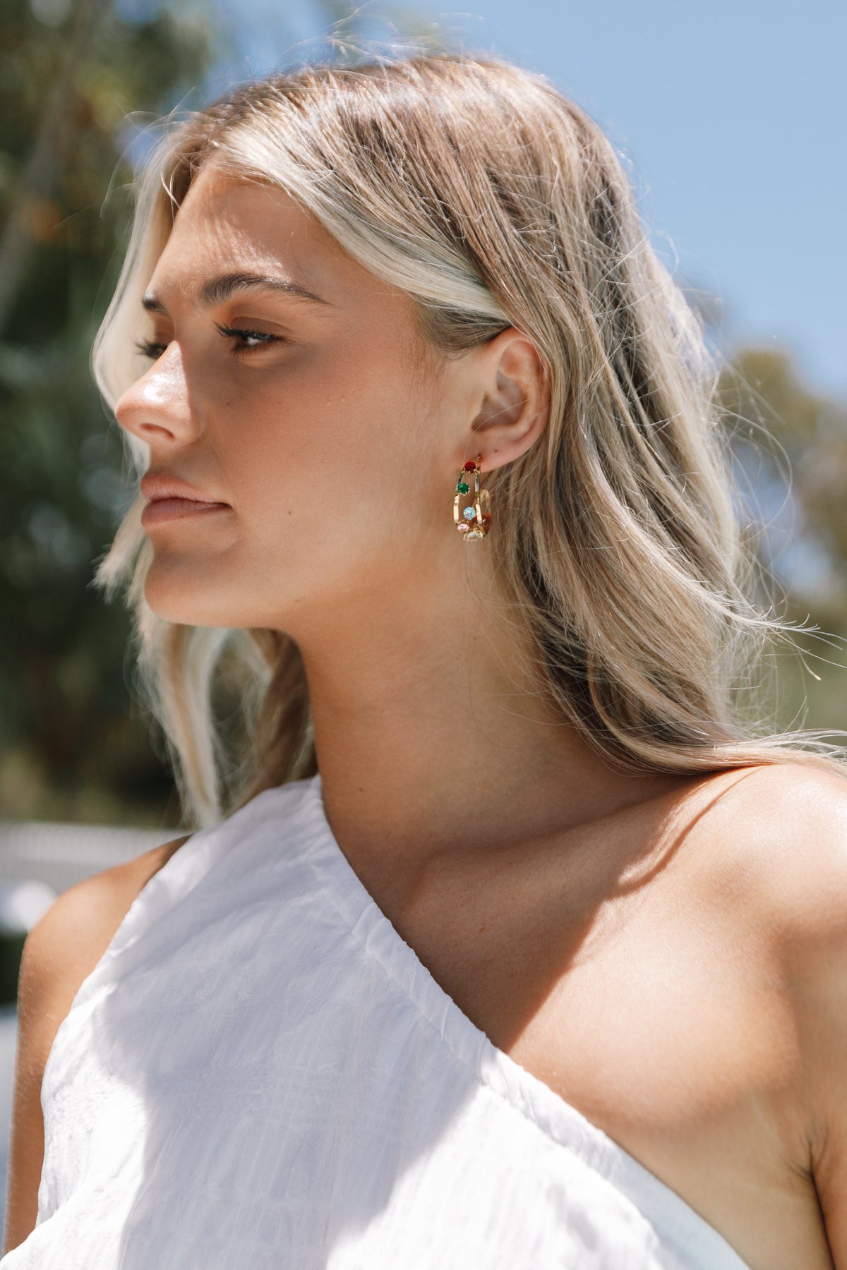 Antigoni Hoop Earrings in Gold/Multi – view 2 of 4