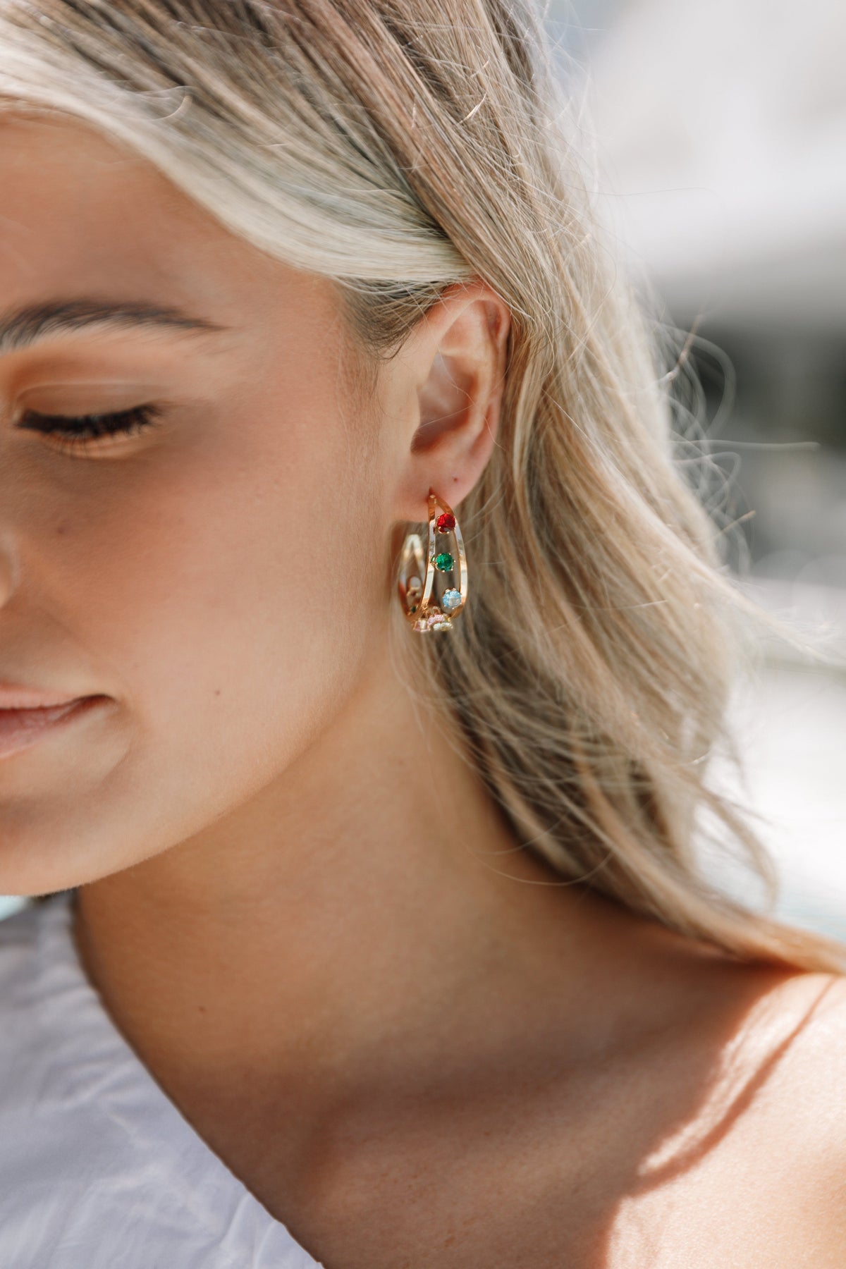 Antigoni Hoop Earrings in Gold/Multi – view 4 of 4