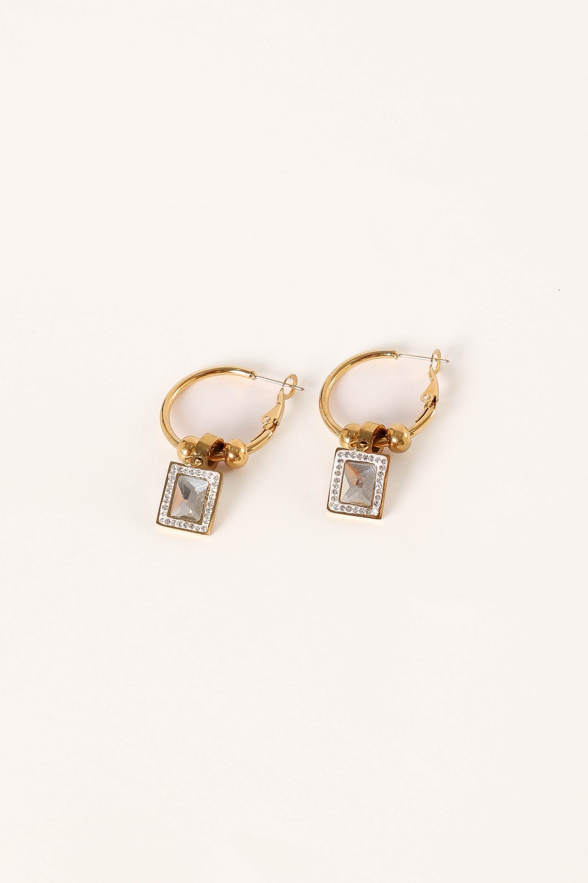 Audrey Charm Hoop Earrings in Gold – view 3 of 5
