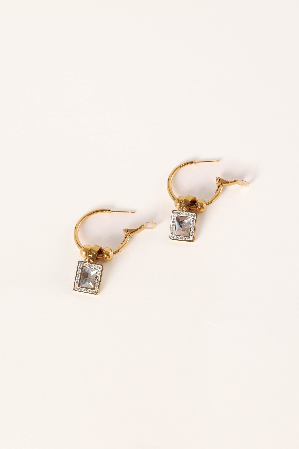 Audrey Charm Hoop Earrings in Gold – view 4 of 5