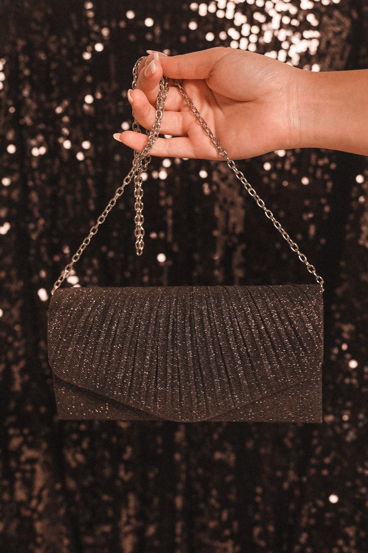 Audrina Clutch in Black Sparkle – view 1 of 2