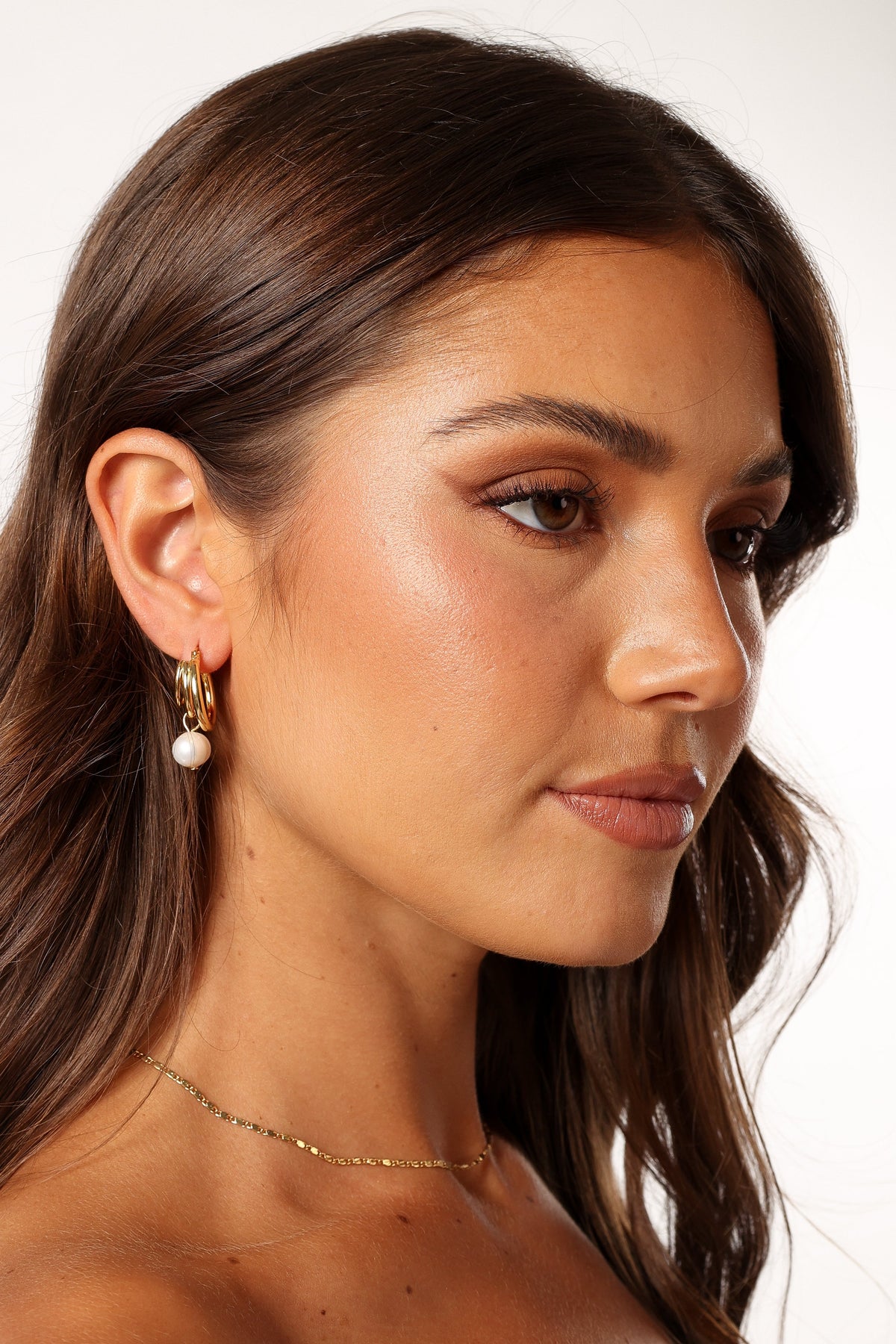 Bernyce Hoop Pear Earrings in Gold – view 3 of 5