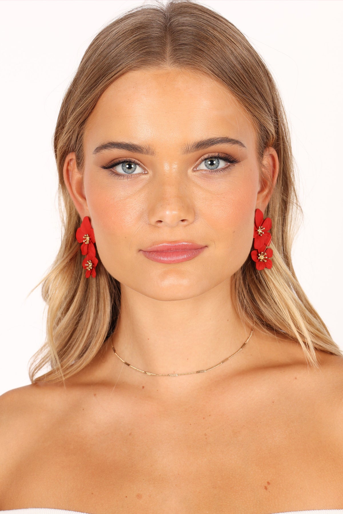 Claret Statement Earrings in Red – view 3 of 4