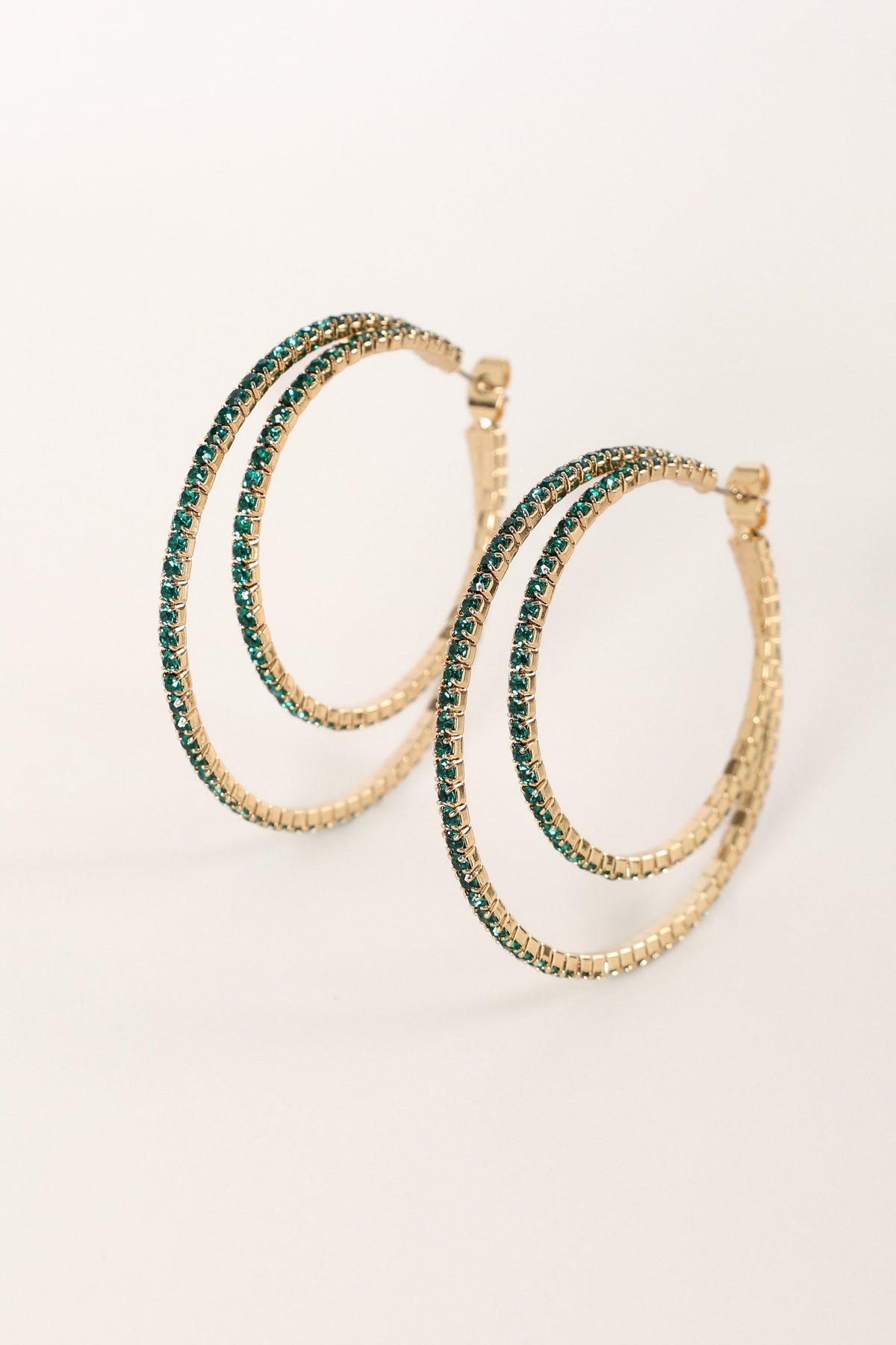 Dancer Double Hoop Earrings in Green – view 1 of 2