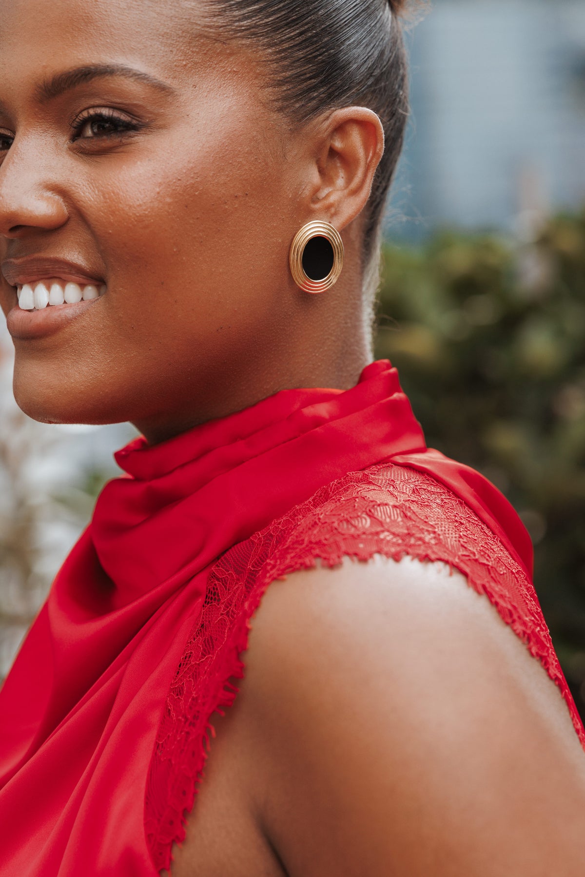 Francine Earrings in Black/Gold – view 5 of 5