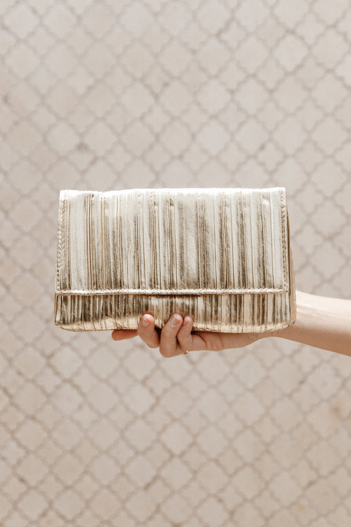 Gemma Ruched Clutch in Gold – view 2 of 4
