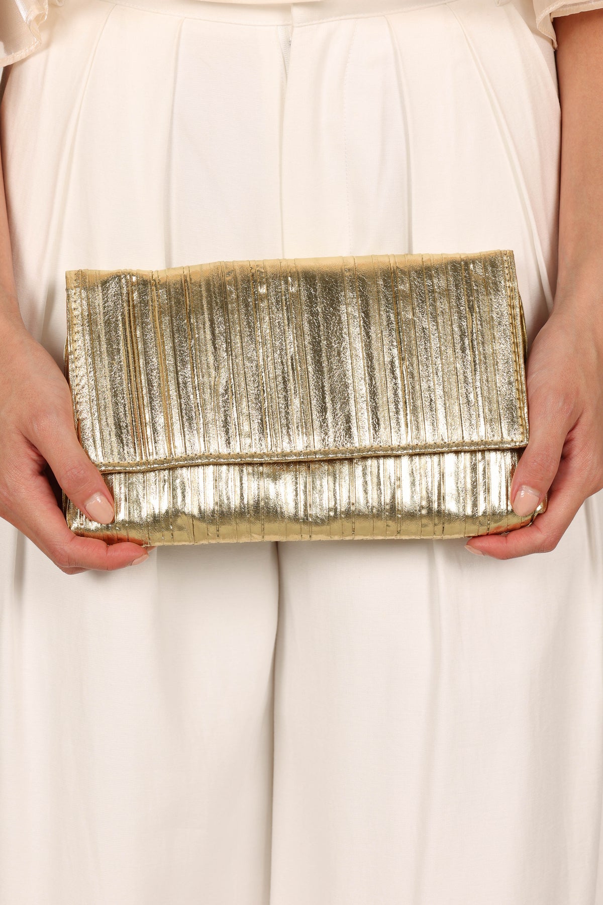 Gemma Ruched Clutch in Gold – view 4 of 4