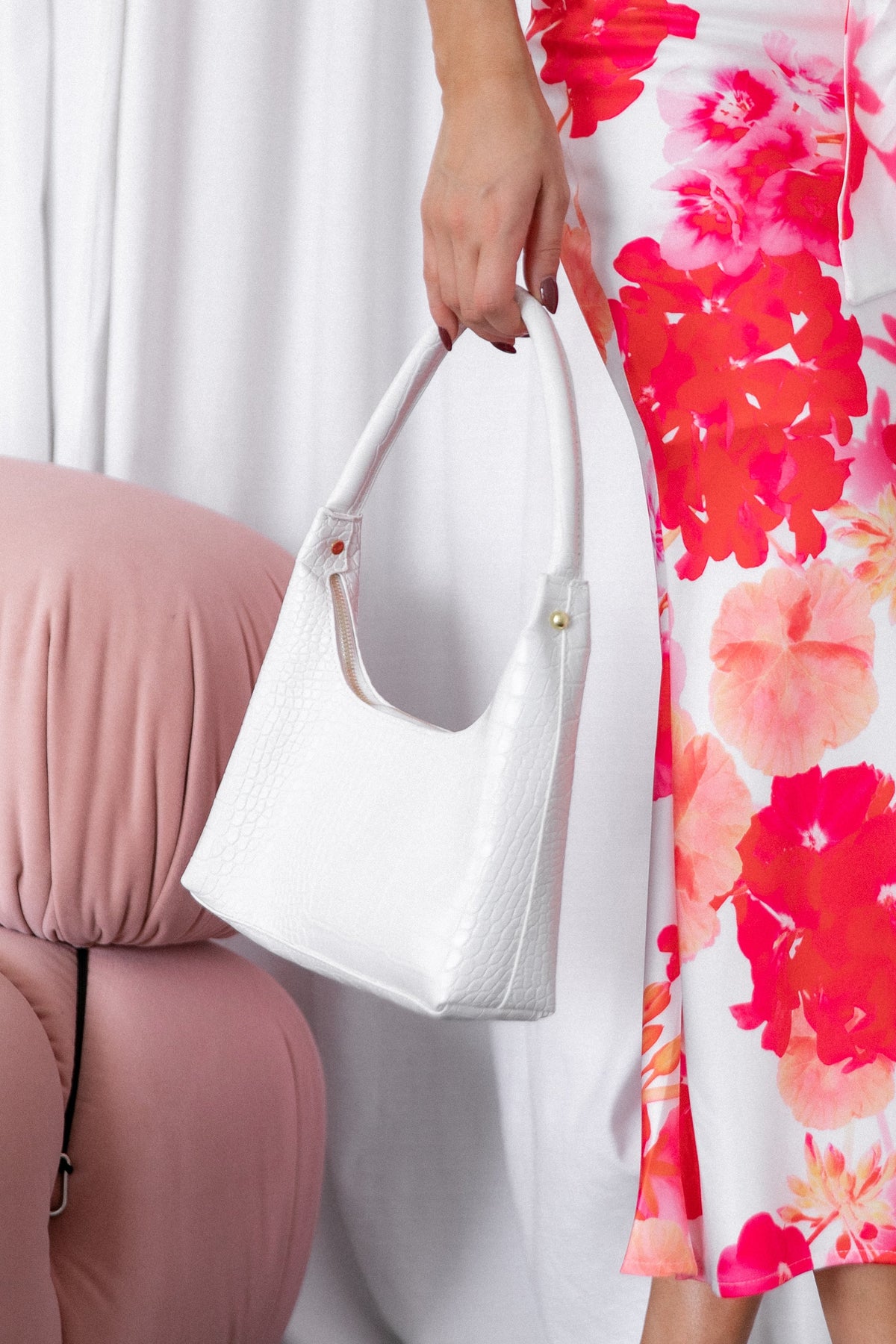 Hunter Shoulder Bag in White Croc – view 3 of 3