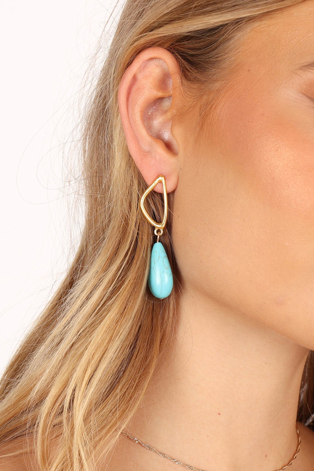 Isabella Turquoise Earrings in Gold – view 3 of 4