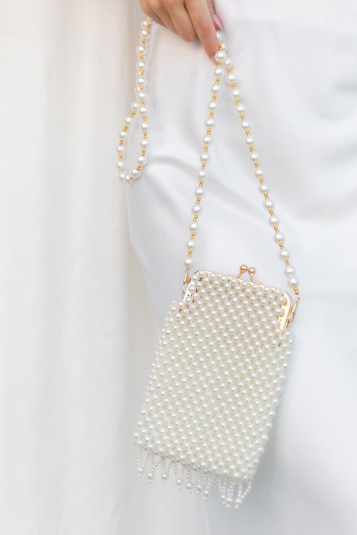 Manon Small Beaded Bag in Pearl – view 2 of 4