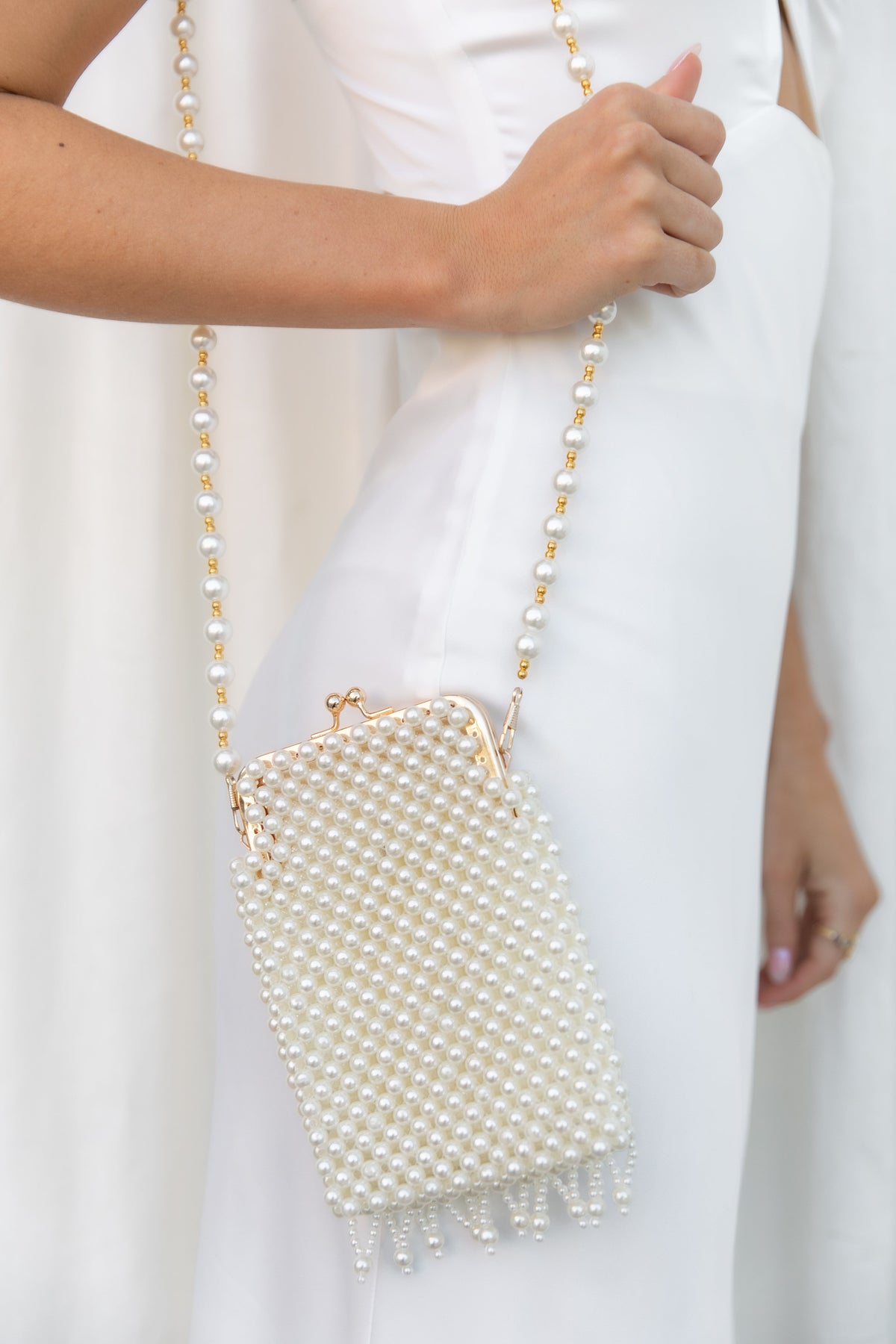 Manon Small Beaded Bag in Pearl – view 4 of 4