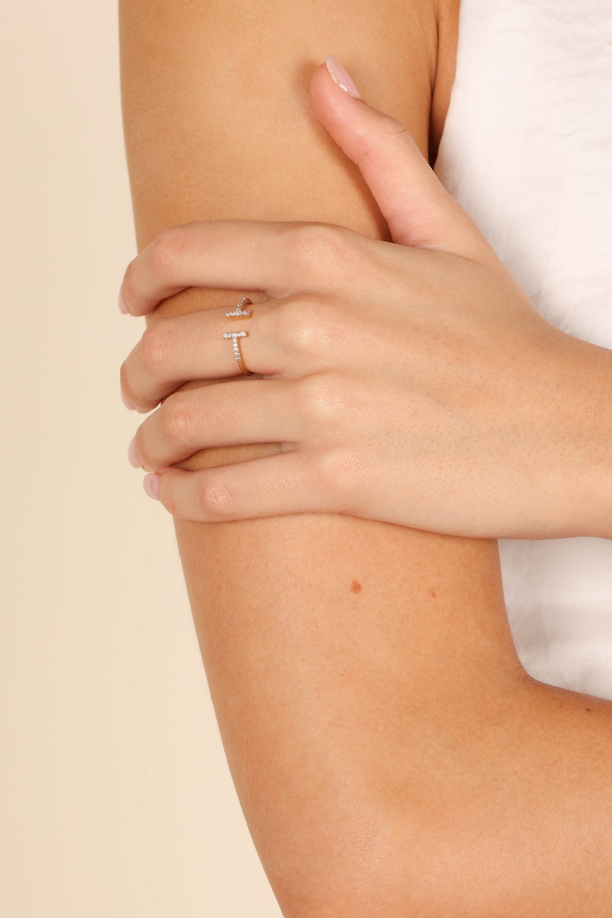 Mila Embellished Ring in Gold – view 2 of 4