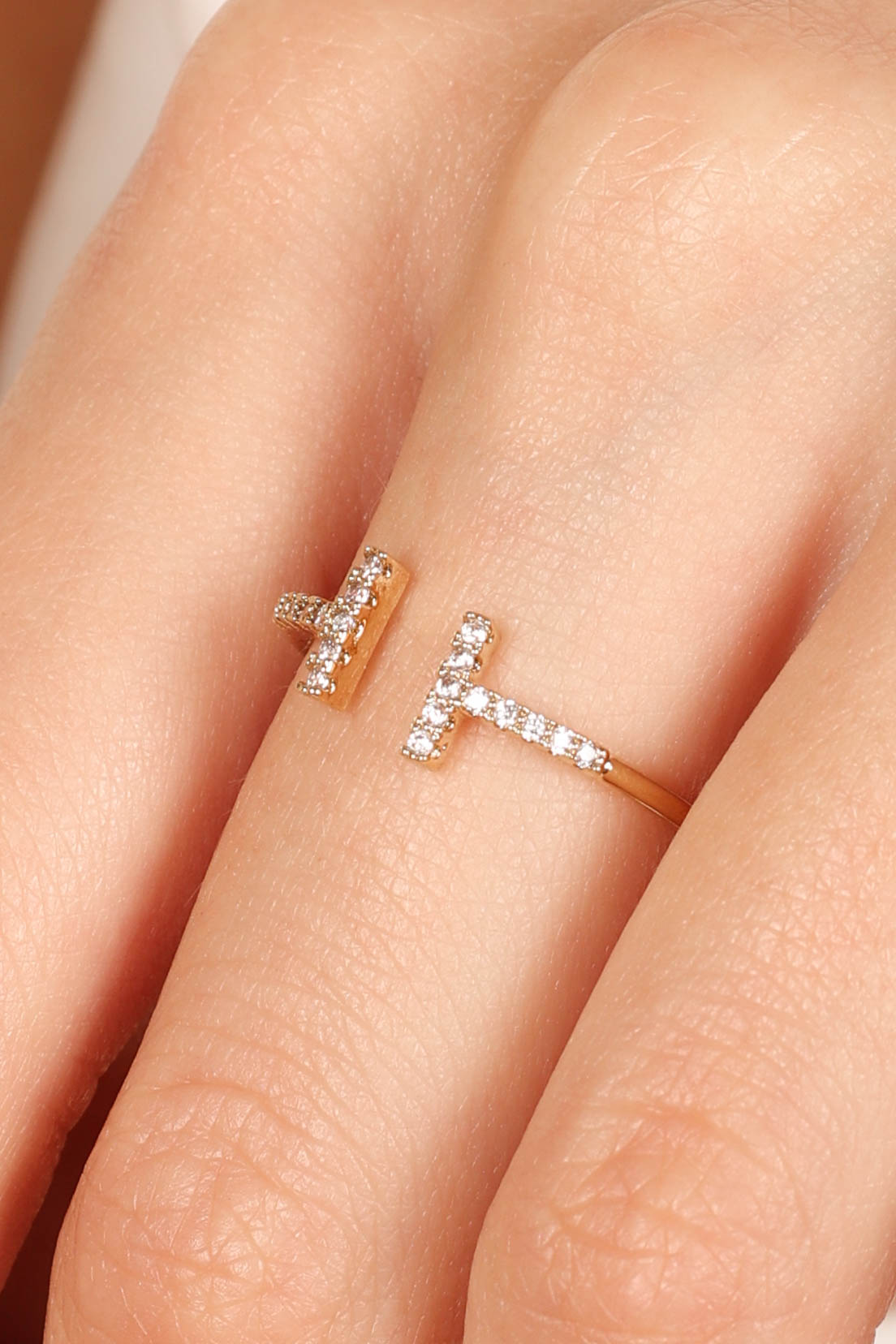 Mila Embellished Ring in Gold – view 3 of 4