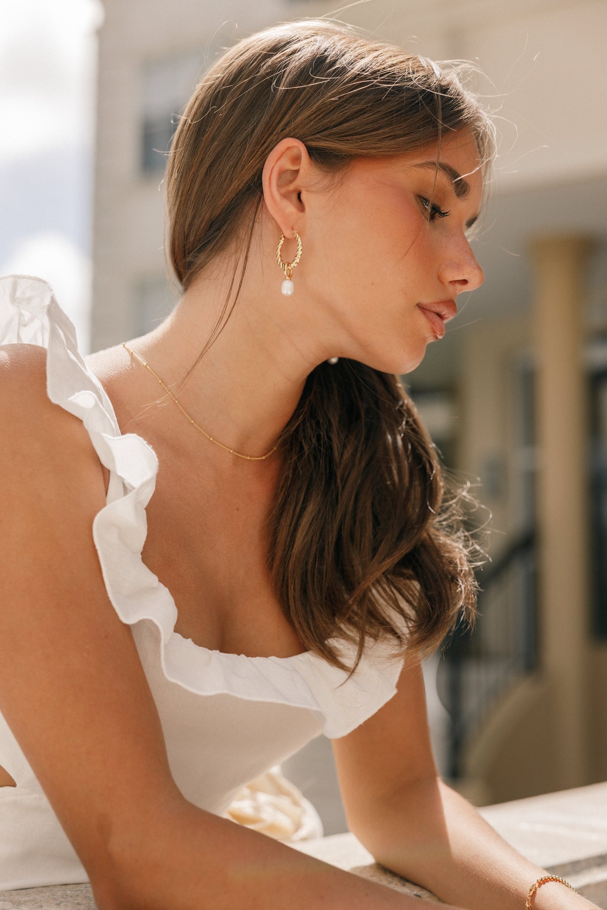 Monika Hoop Earrings in Gold – view 1 of 6