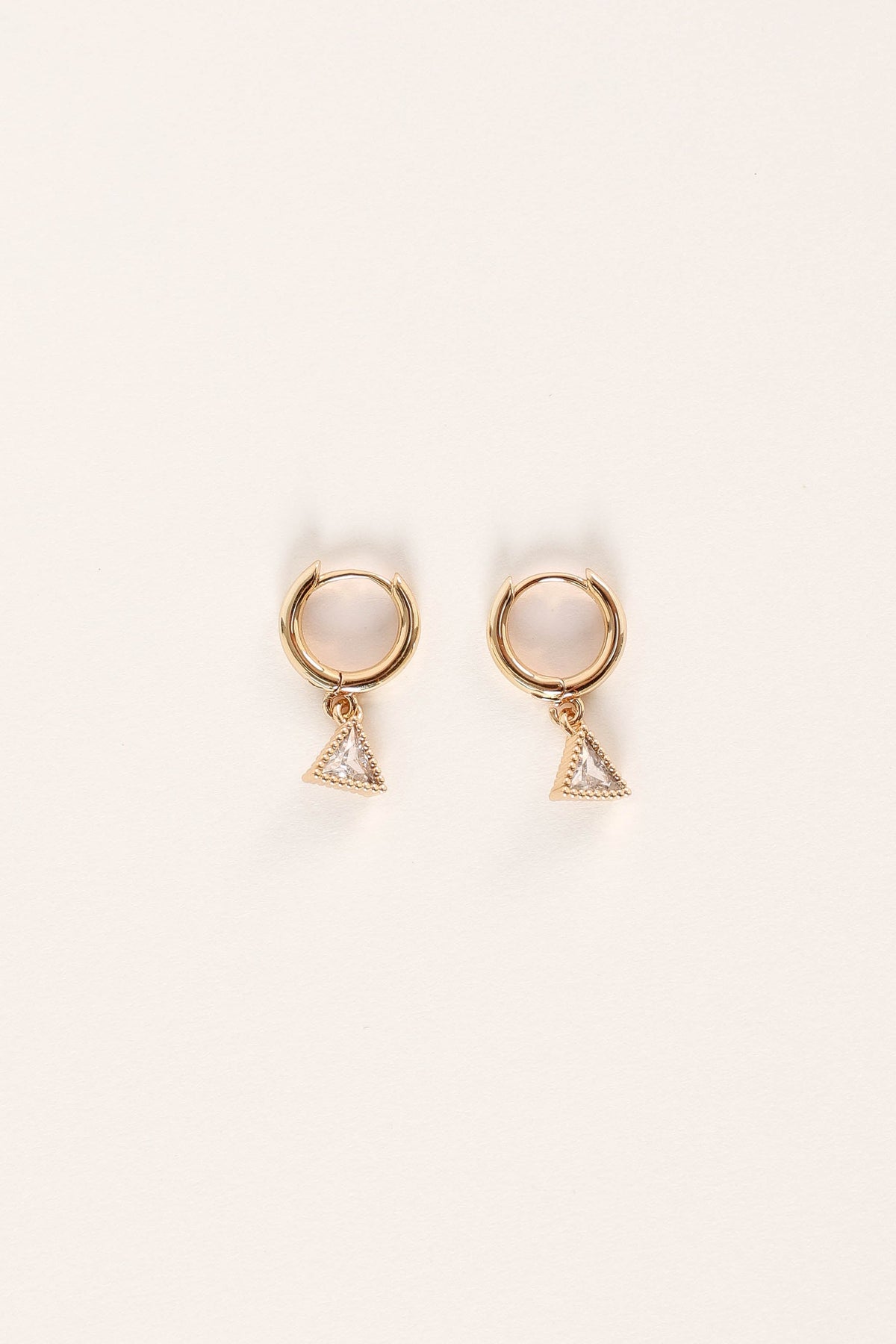 Regina Triangle Drop Earrings in Gold – view 2 of 3