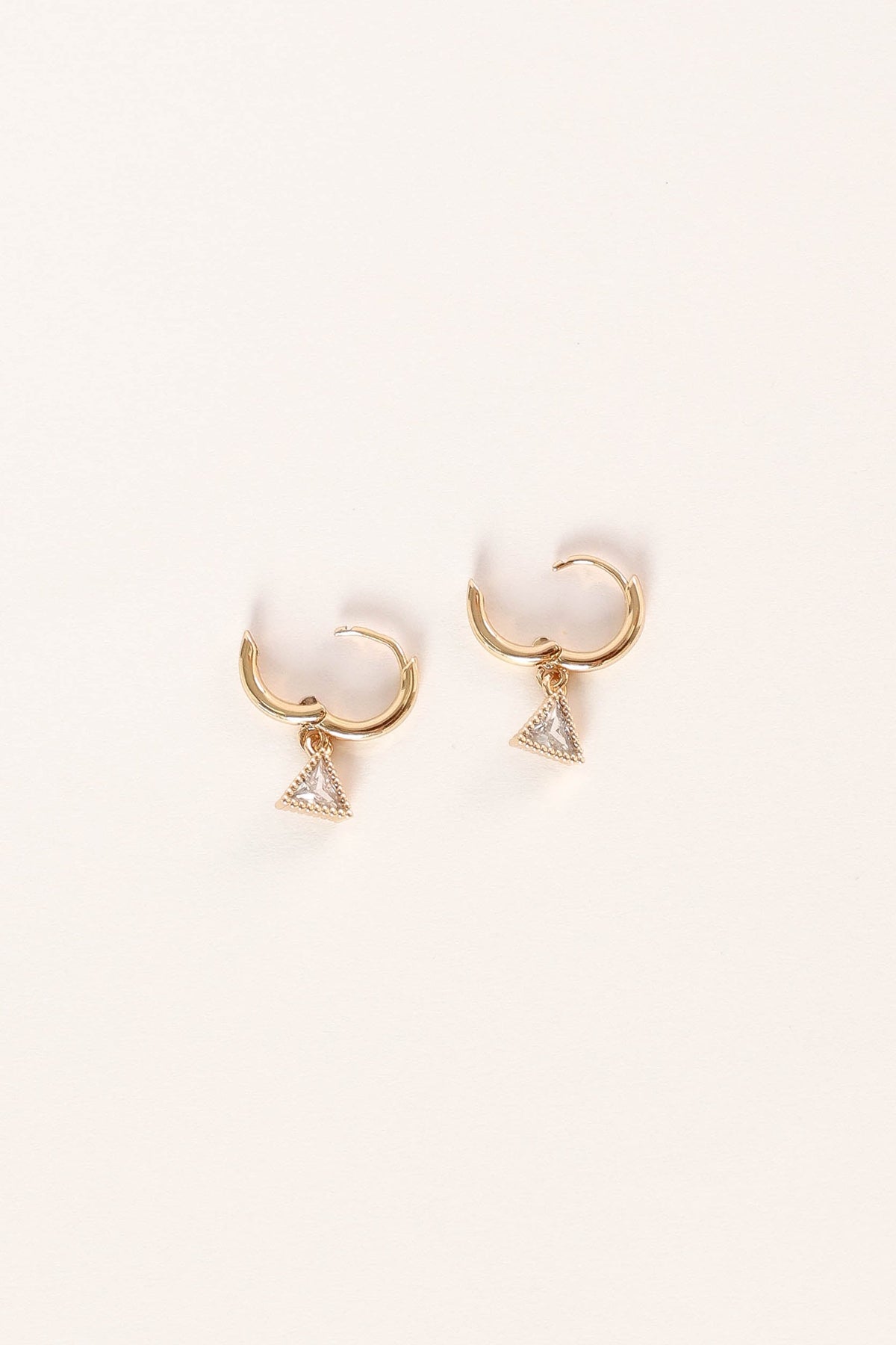 Regina Triangle Drop Earrings in Gold – view 3 of 3
