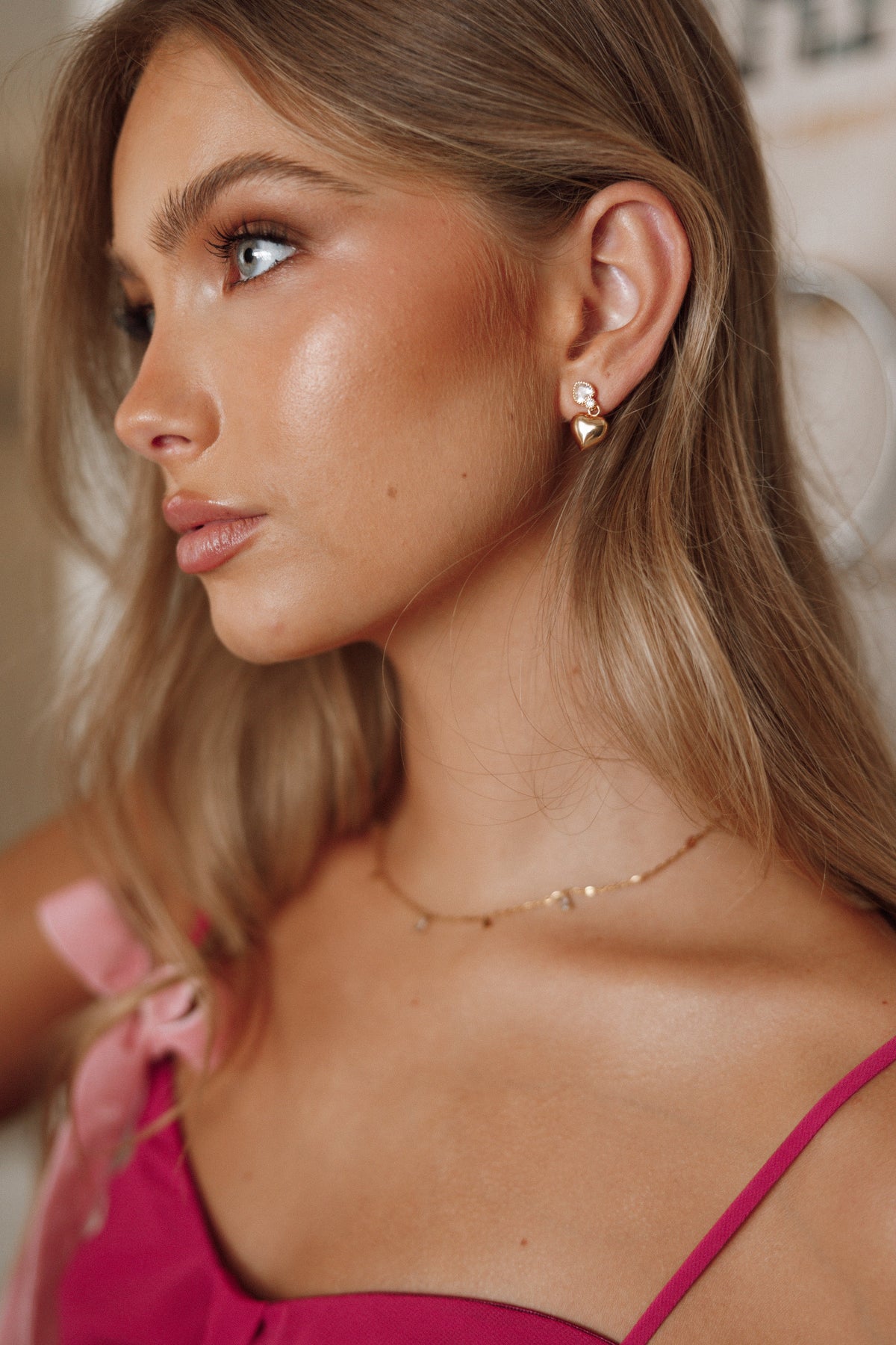 Susan Heart Earrings in Gold – view 2 of 4