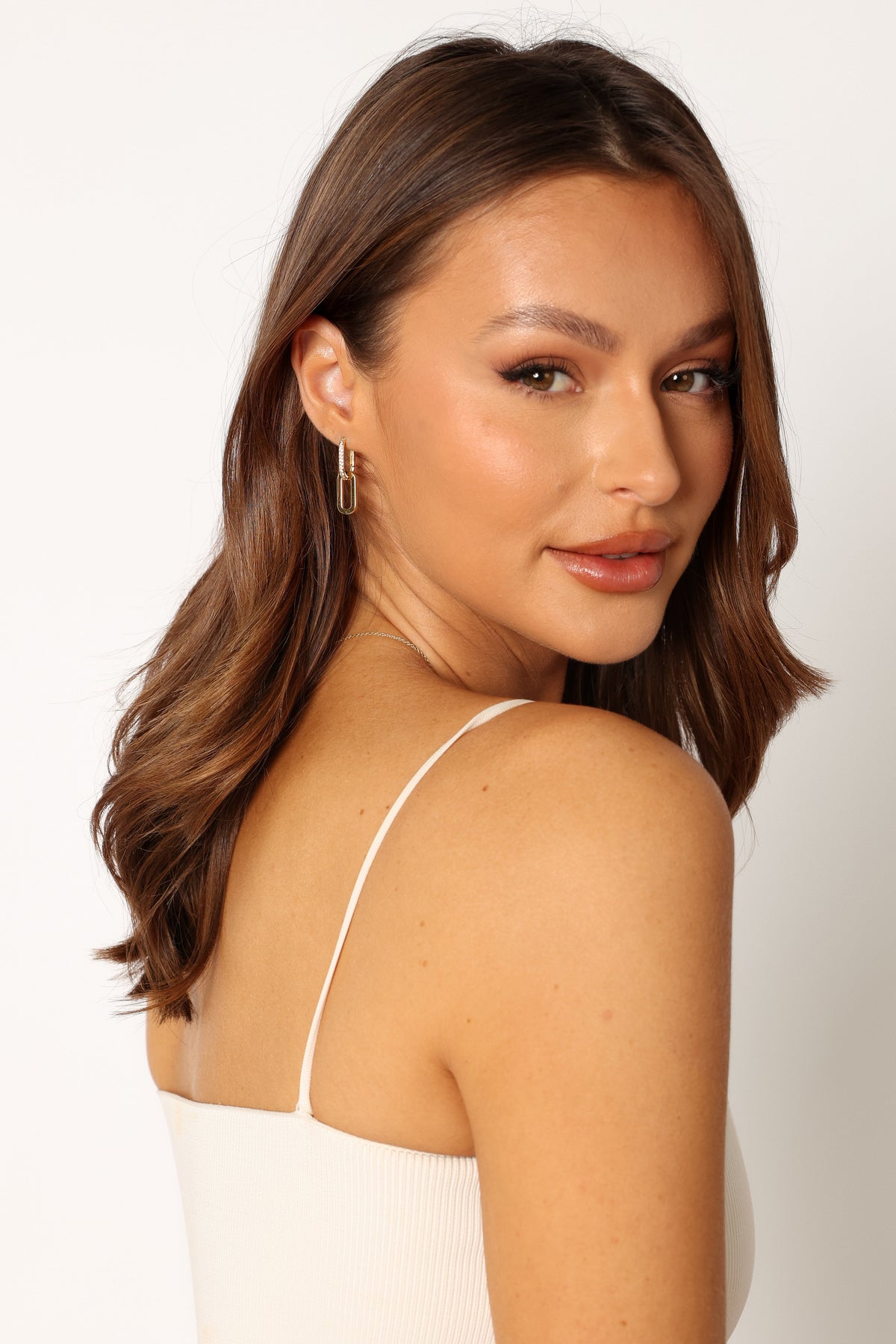 Teagan Double Hoop Earrings in Gold – view 3 of 3