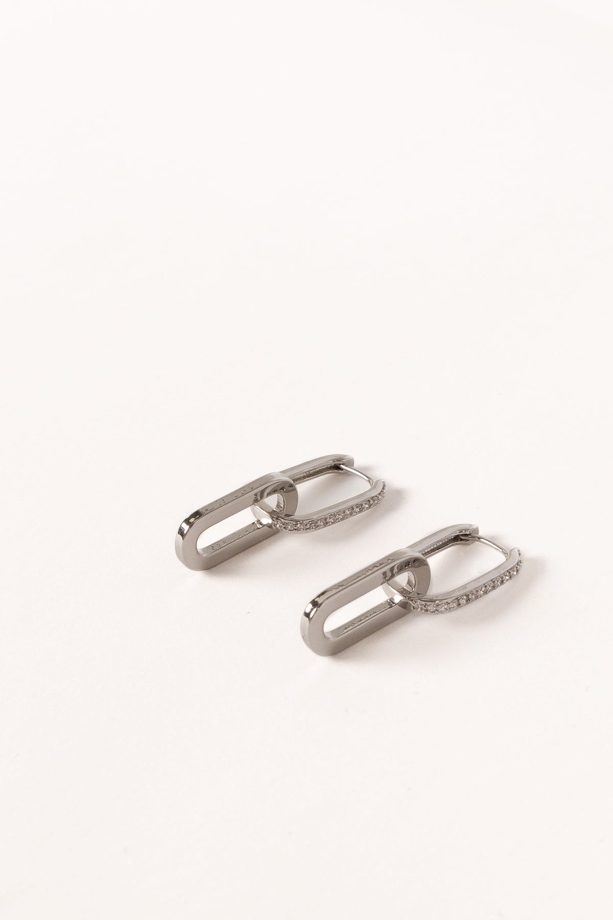 Teagan Double Hoop Earrings in Silver – view 1 of 2
