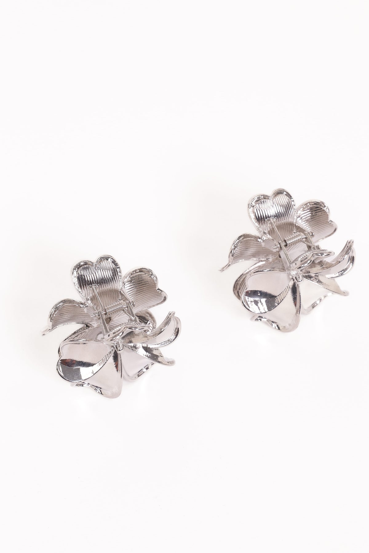 Tiffany 2 Pack Flower Hair Clips in Silver – view 4 of 5
