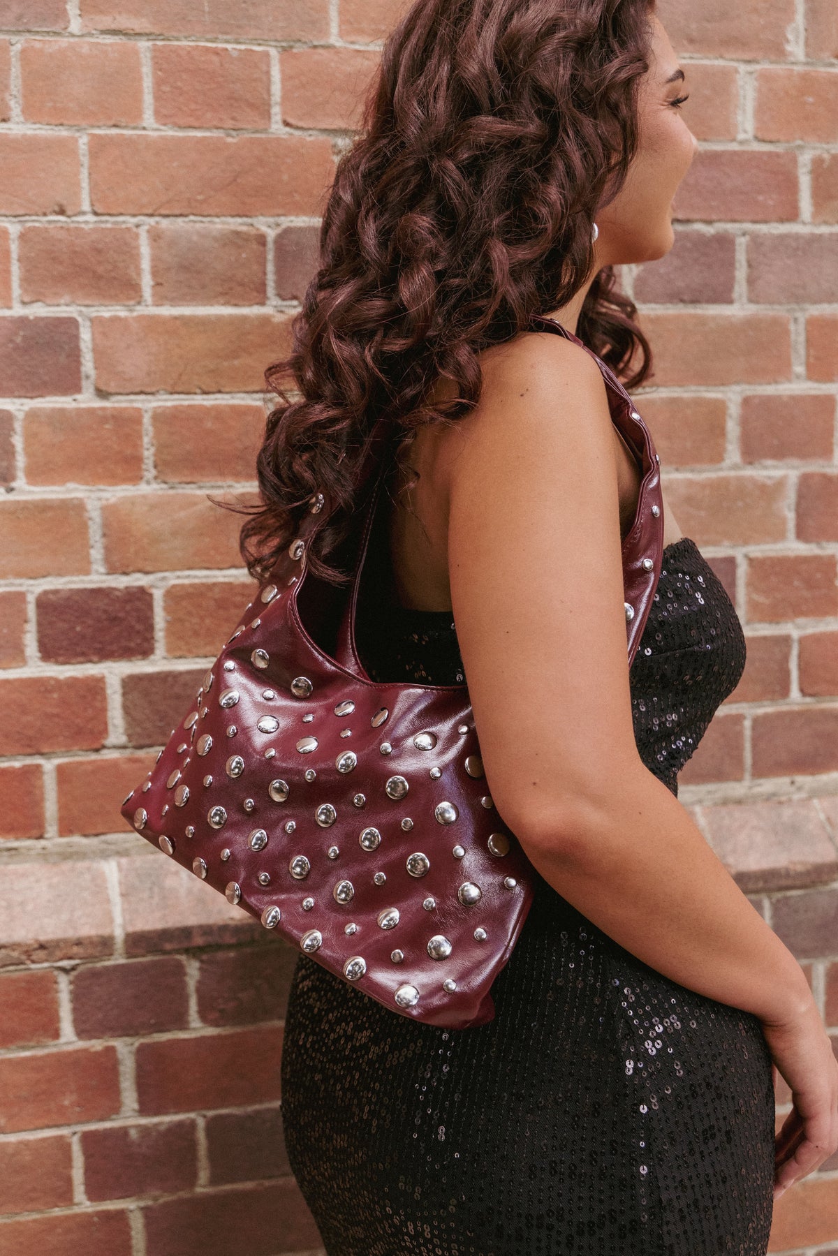 Valerie Studded Bag in Red – view 1 of 4