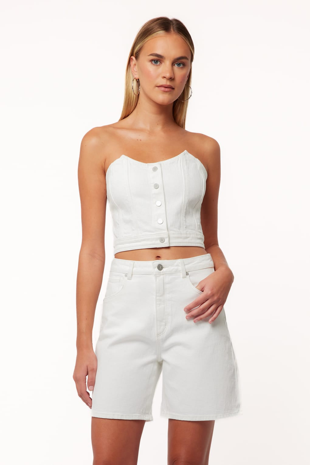 Abrand Carrie Shorts in White Light – view 1 of 5