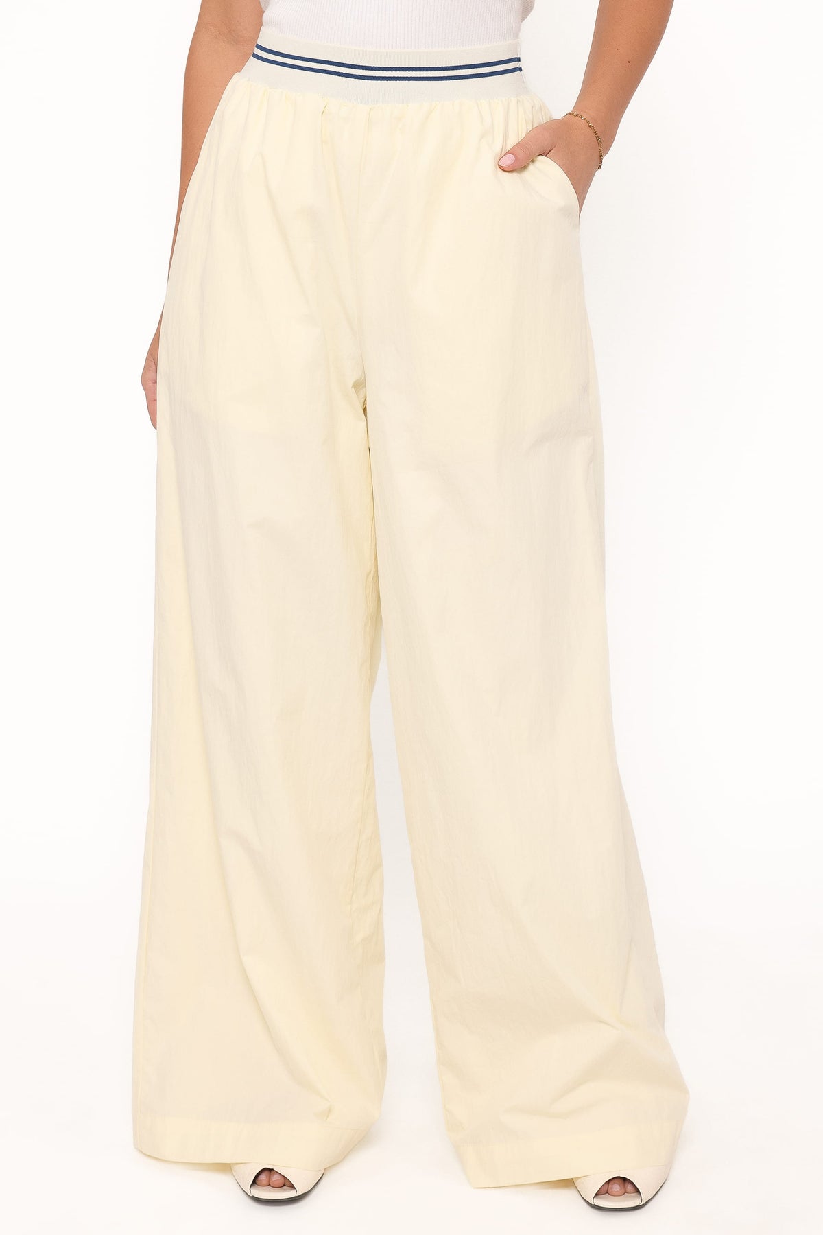 Adam Wide Leg Pant in Pale Yellow – view 3 of 9