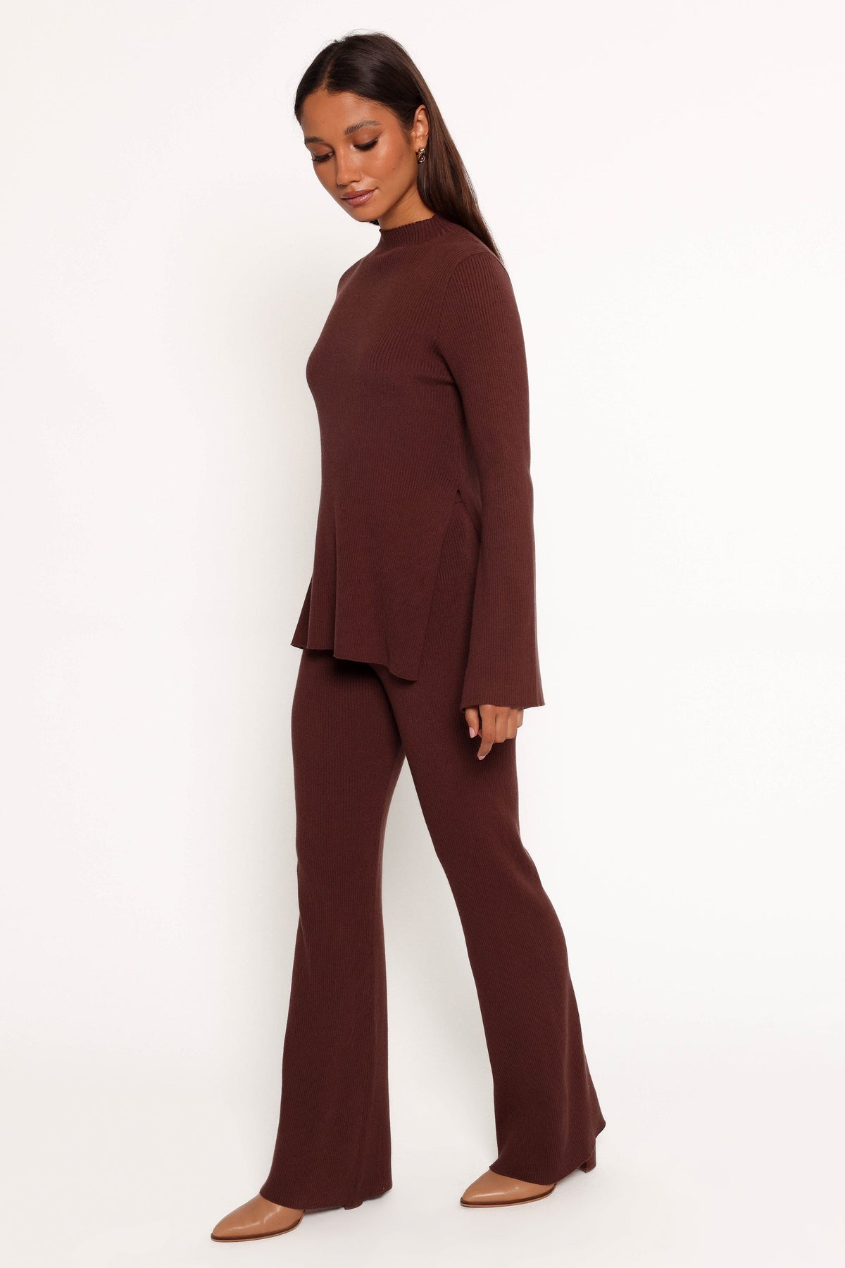 Adrienne Knit Pant in Chocolate – view 3 of 6