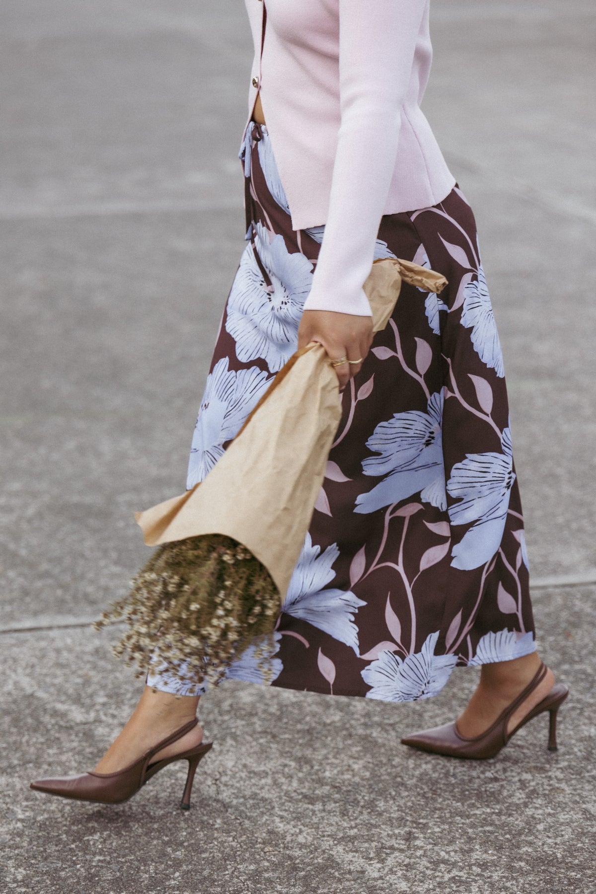 Angie Midi Skirt in Blue Poppies – view 1 of 8