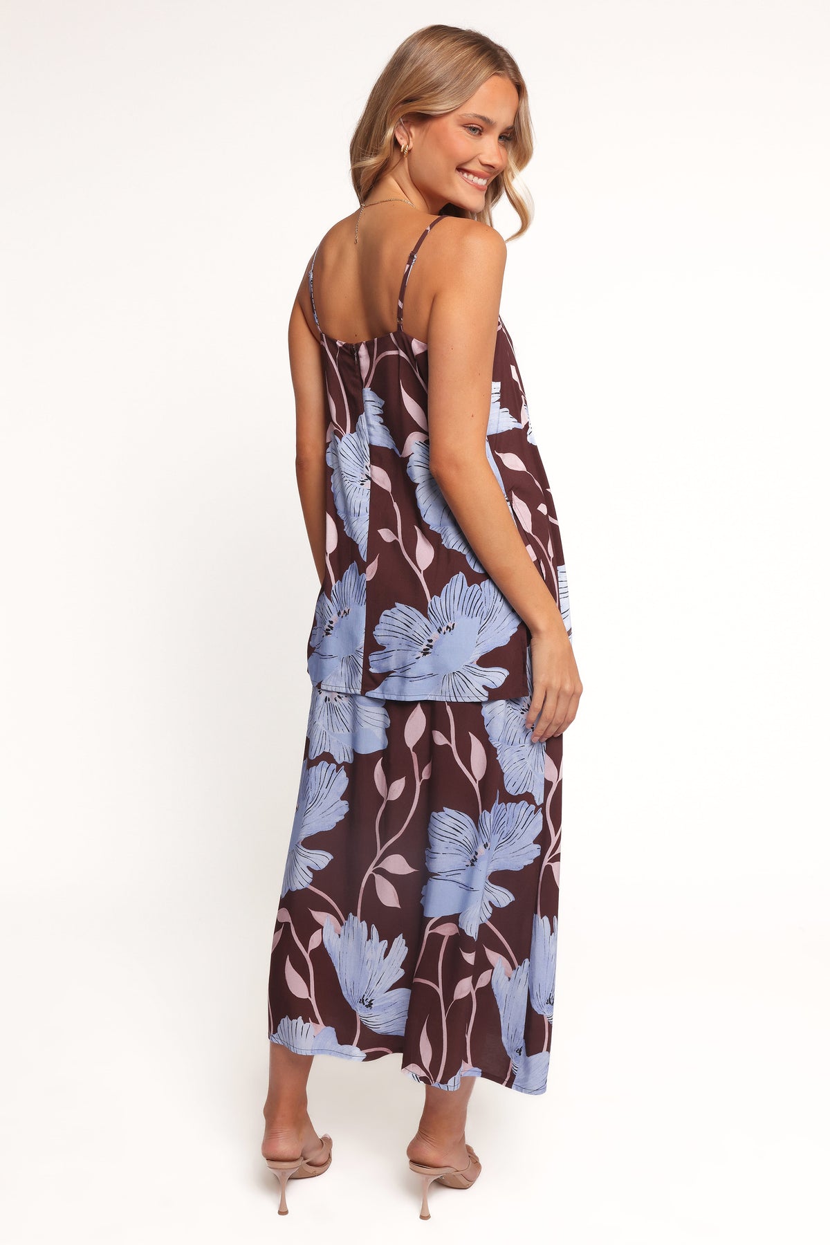 Angie Midi Skirt in Blue Poppies – view 4 of 8