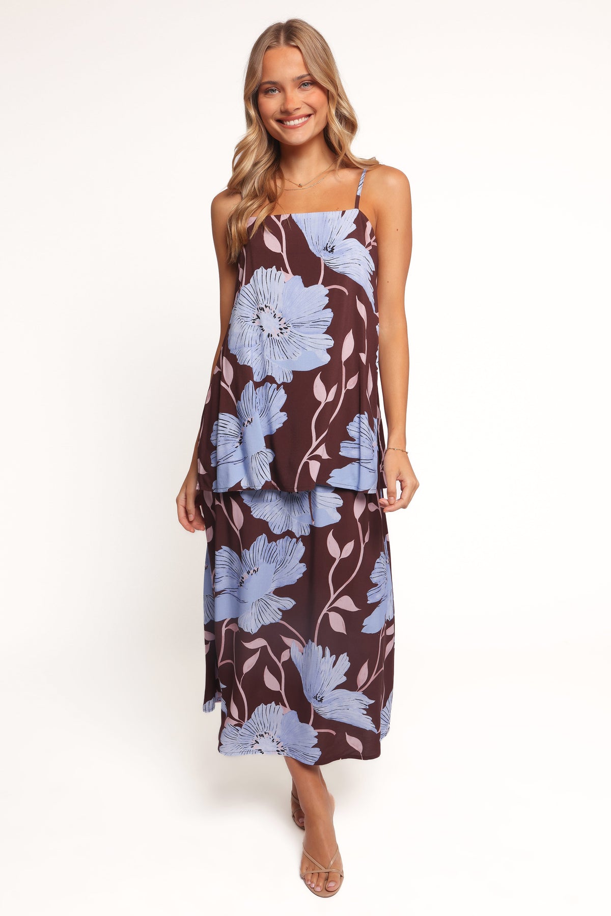 Angie Midi Skirt in Blue Poppies – view 5 of 8