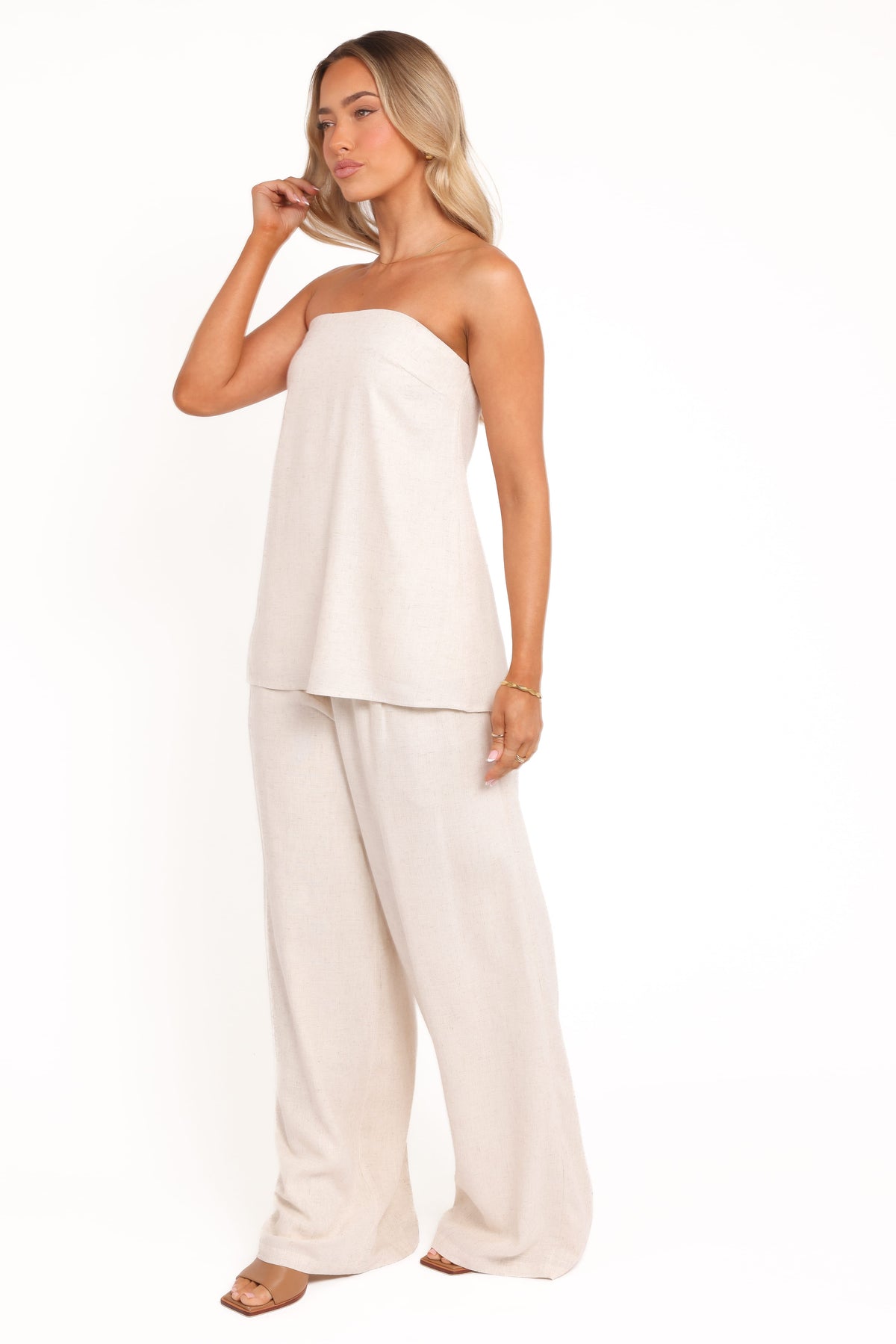 Arles Wide Leg Pants in Oatmeal – view 4 of 7