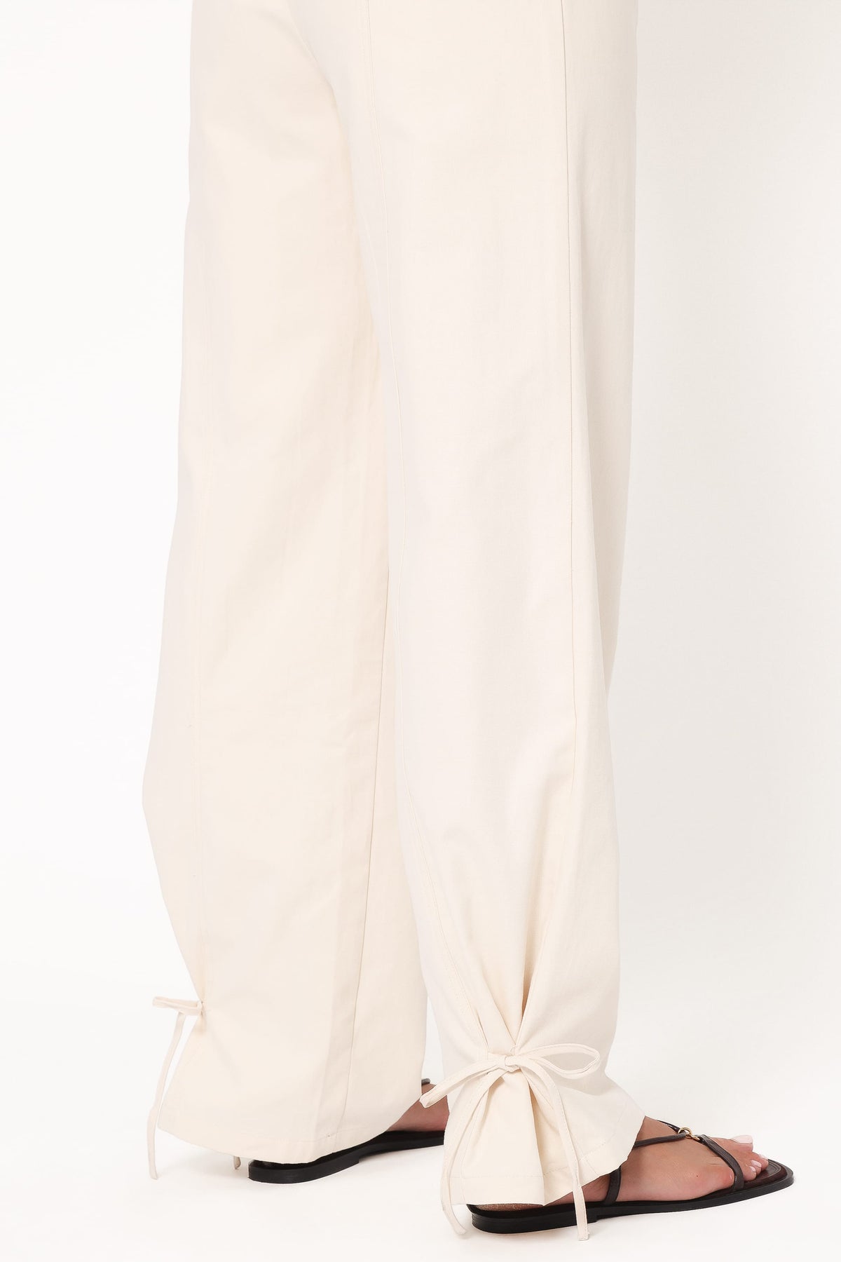 Asher Tie Detail Tapered Leg Pants in Cream – view 3 of 7