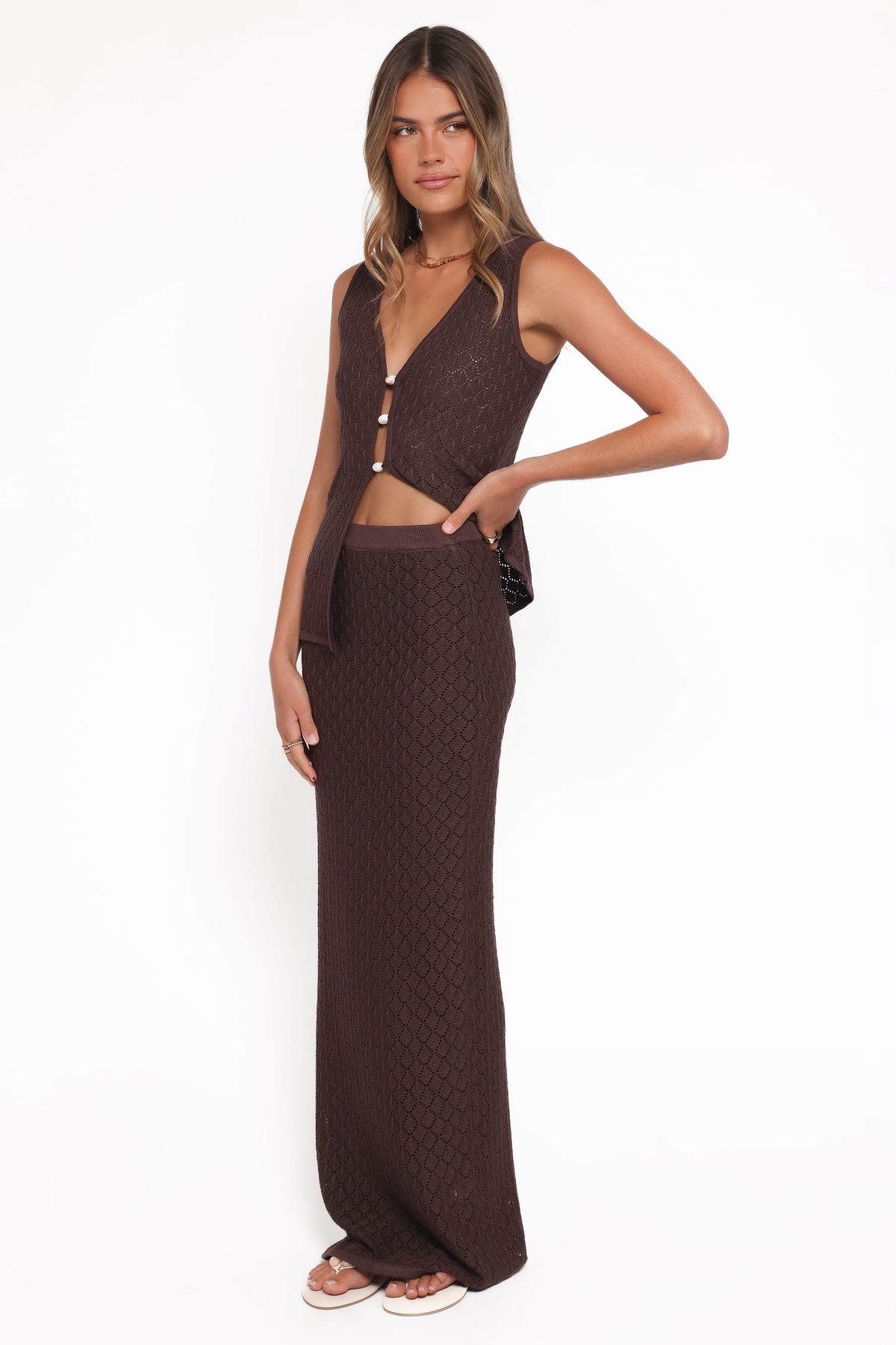 Asplie Knit Maxi Skirt in Espresso – view 4 of 6