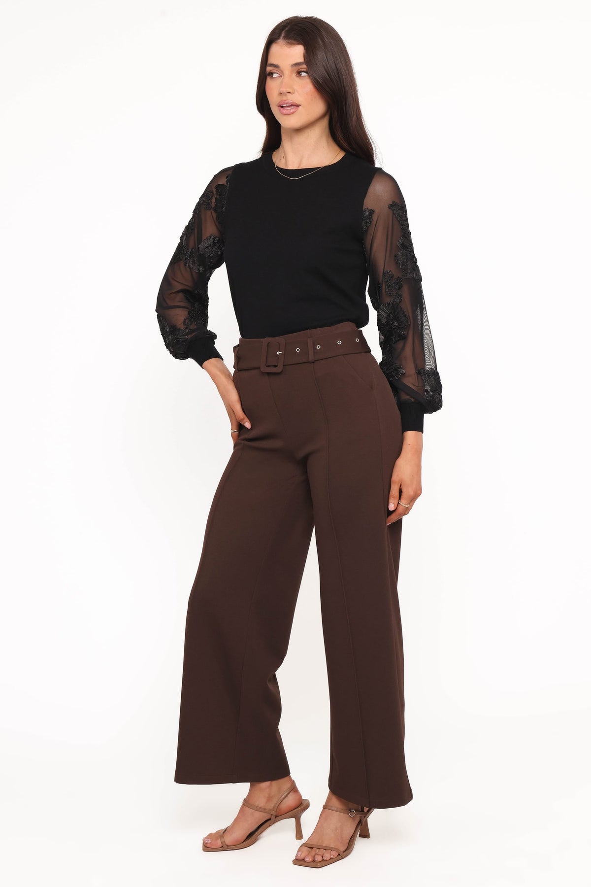 Benton Belted Pant in Brown – view 3 of 5