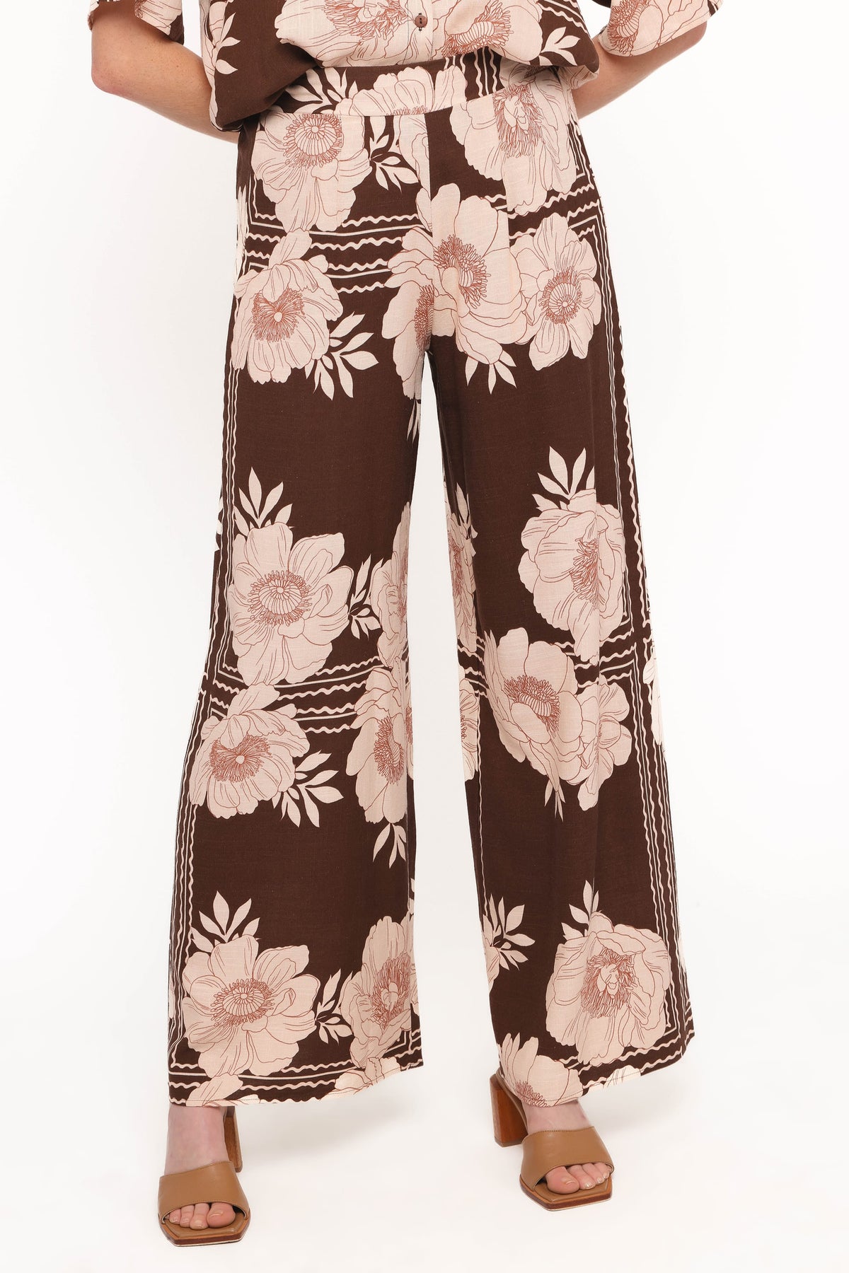 Bernadine Wide Leg Pant in Brown Floral – view 1 of 6