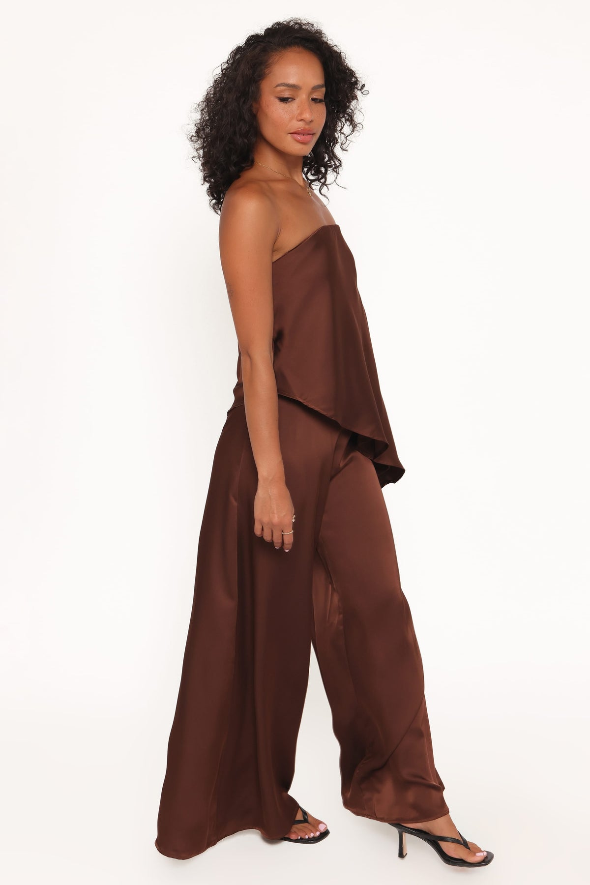 Charmer Wide Leg Pant in Dark Brown – view 1 of 6