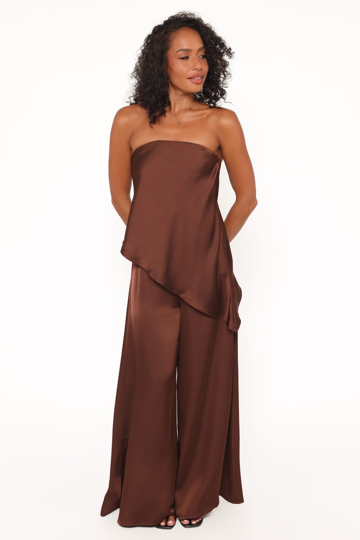 Charmer Wide Leg Pant in Dark Brown – view 3 of 6