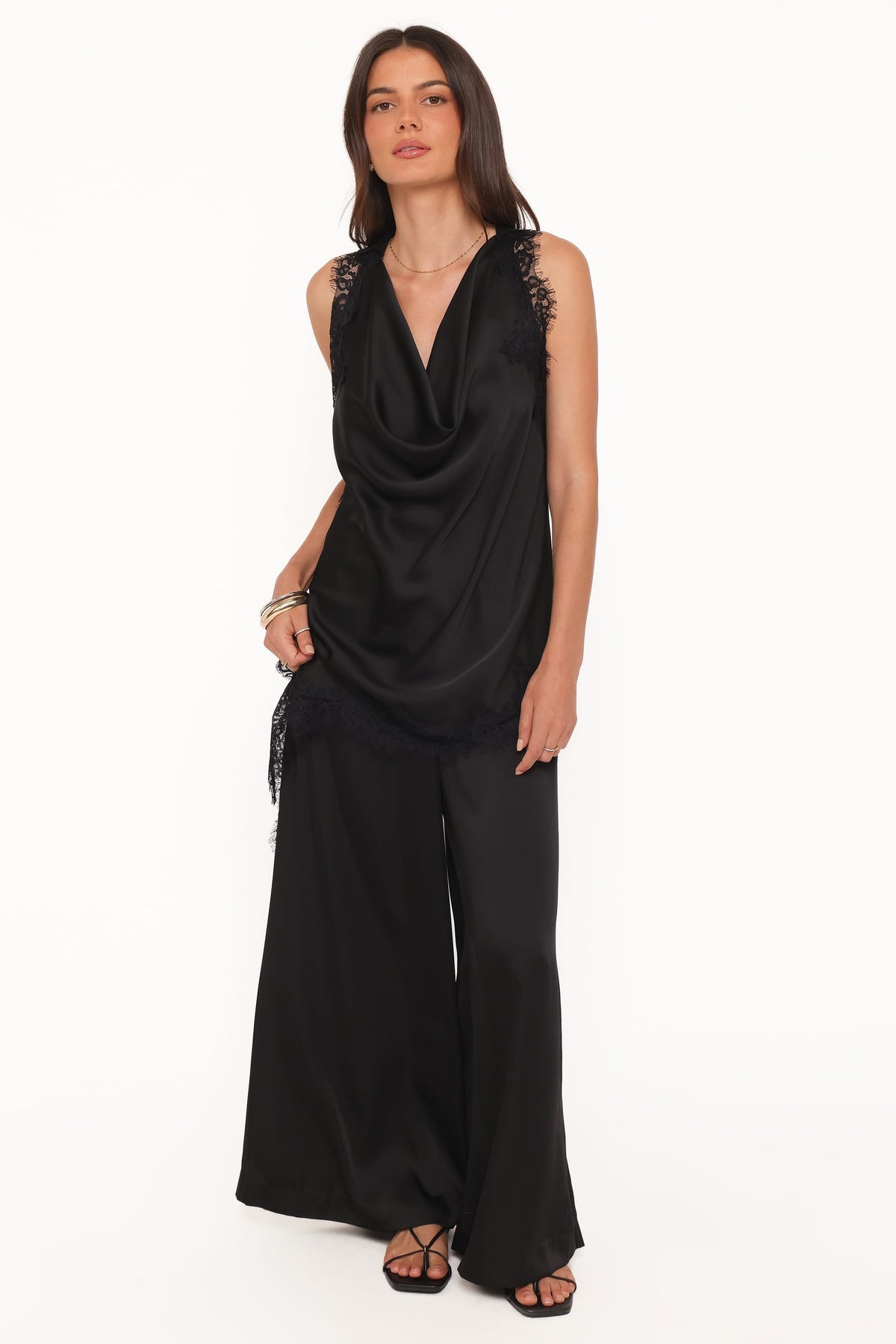 Clara Wide Leg Tailored Pant in Black – view 2 of 6