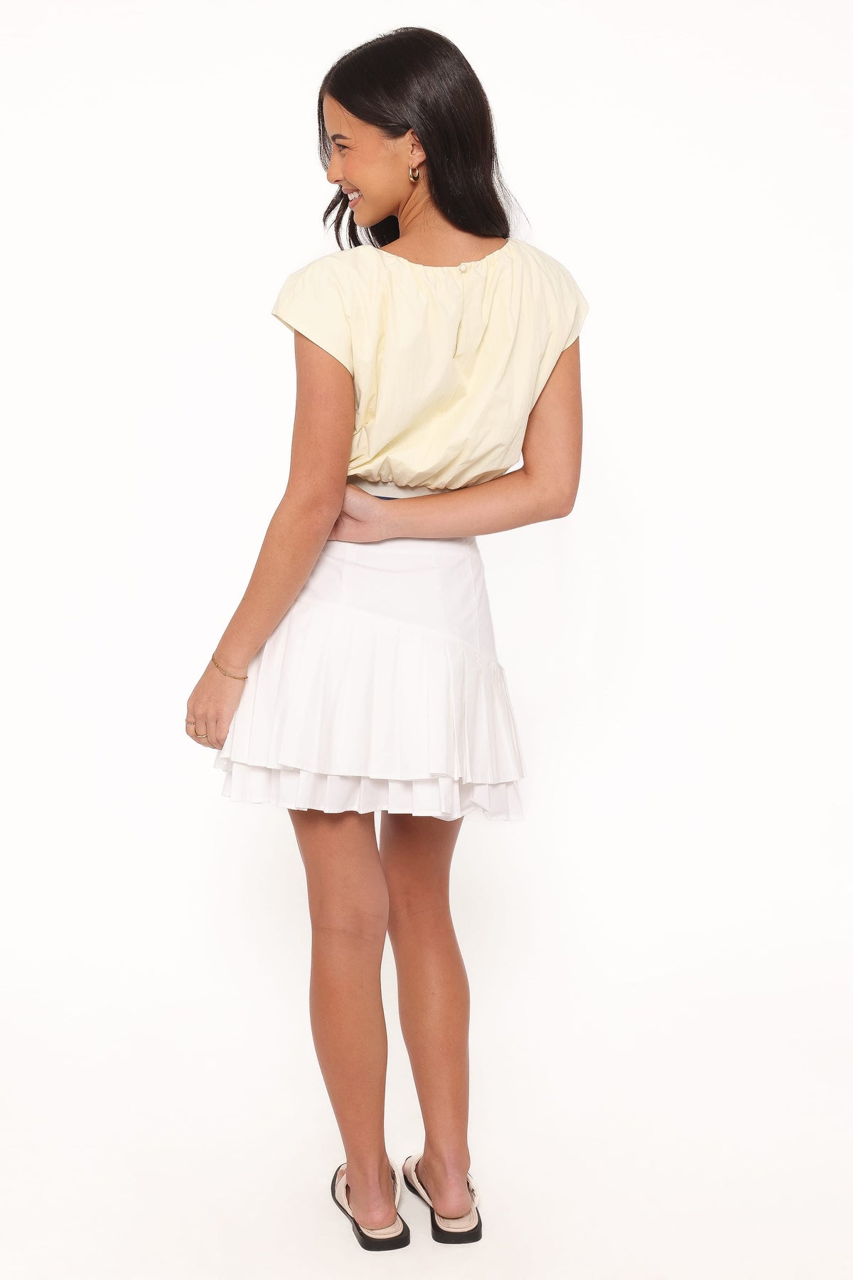 Cygnus Pleated Mini Skirt in White – view 4 of 6