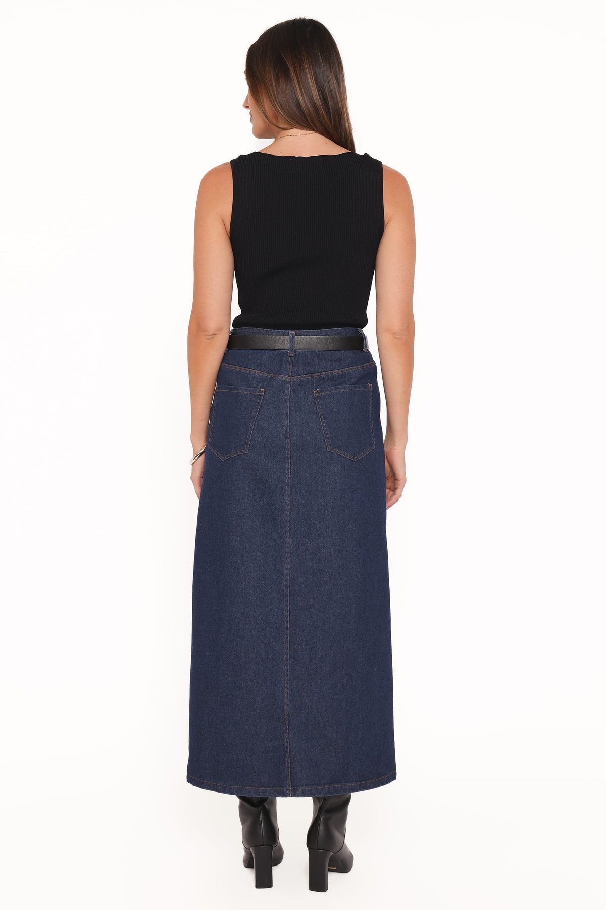 Dana Denim Midi Skirt in Midnight – view 5 of 8