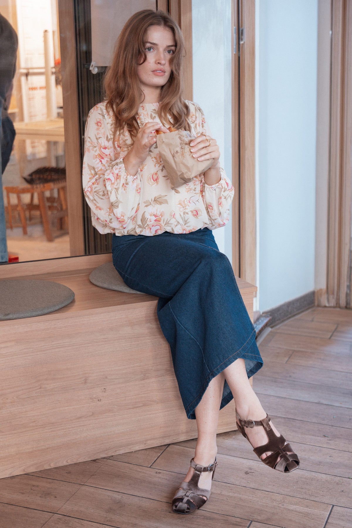 Dana Denim Midi Skirt in Midnight – view 2 of 8