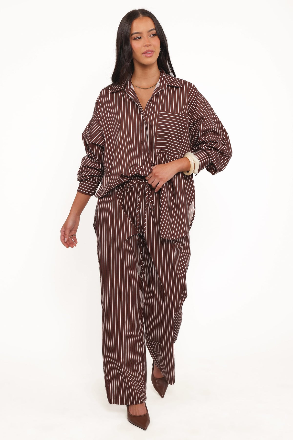 Darya Pants in Chocolate Stripe – view 2 of 6